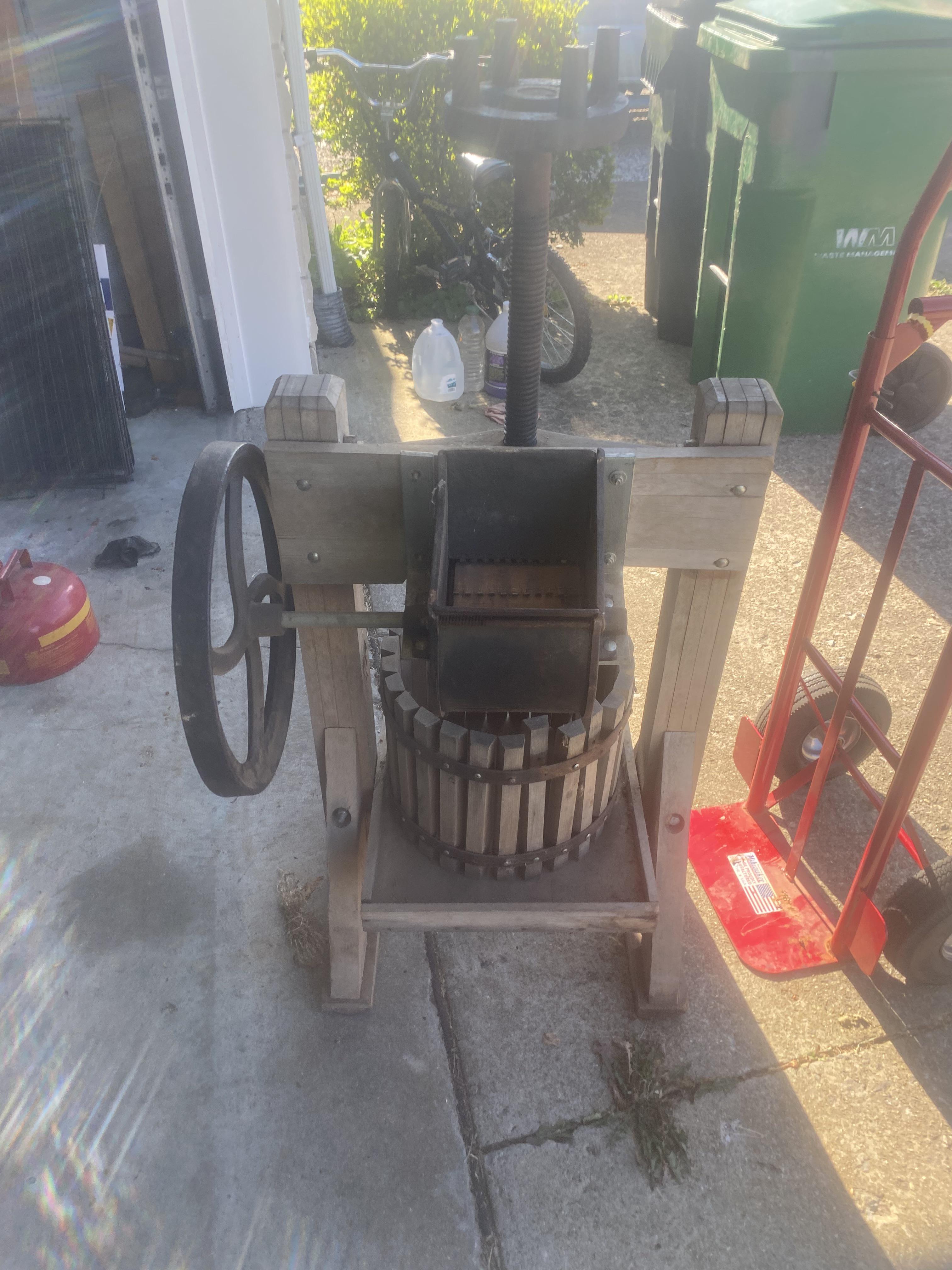 Homesteader fruit press with grinder. r/firewater