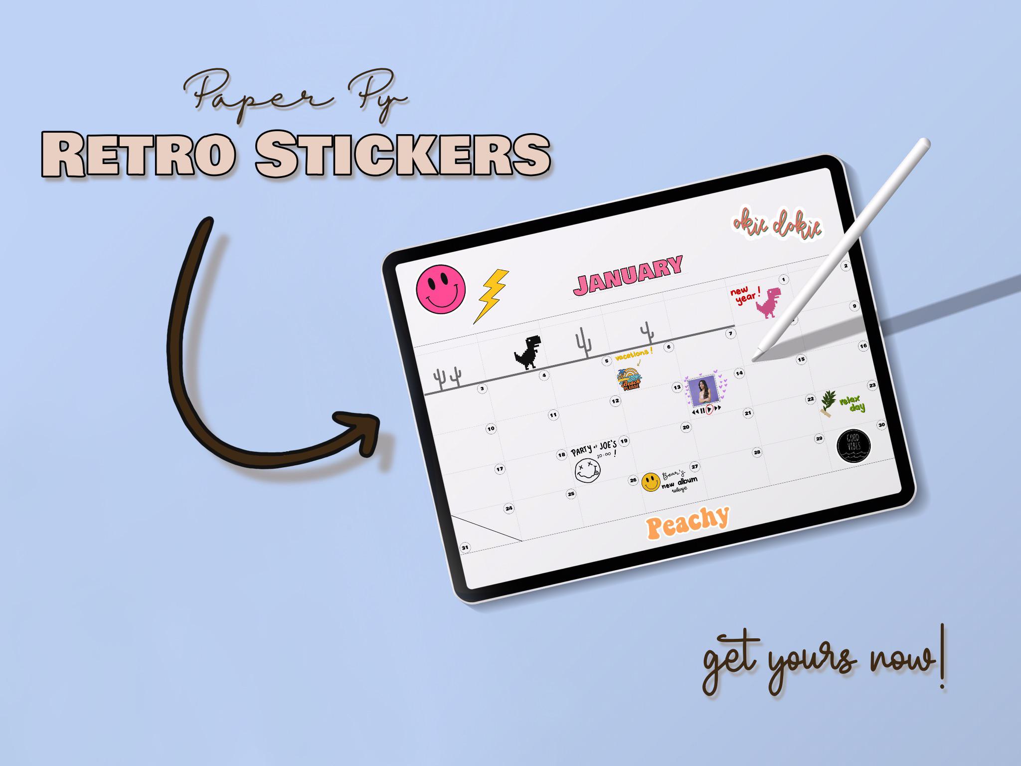 I’ve made retro stickers for goodnotes! Please if you’re interested go