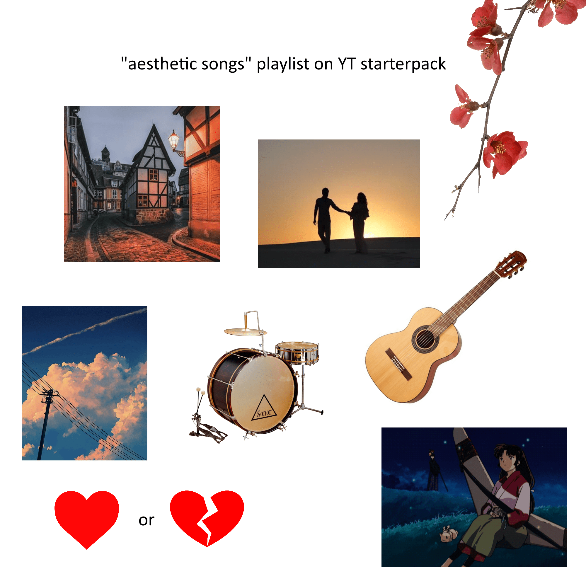"Aesthetic songs" playlist on YT starterpack starterpacks