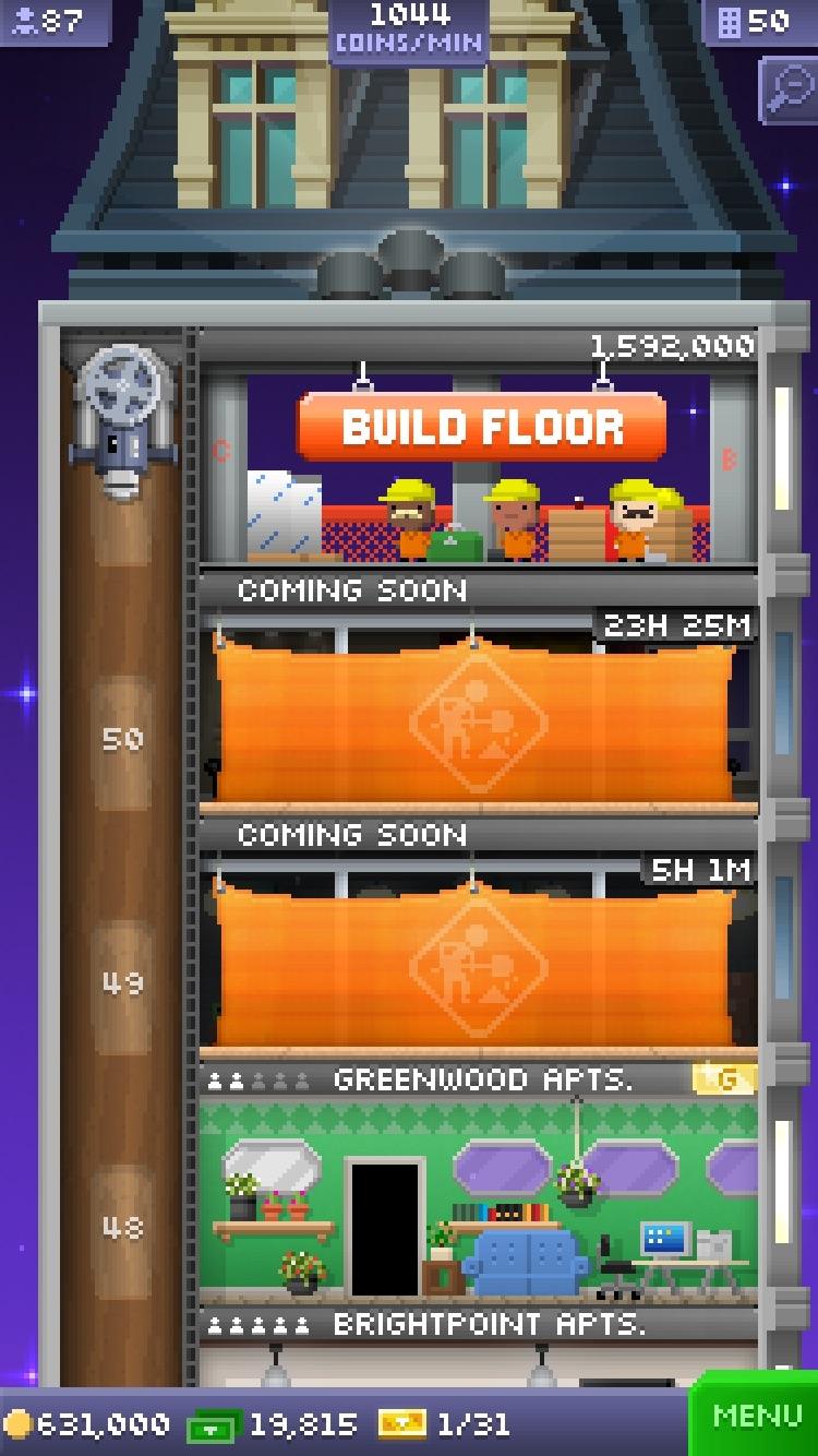 50 floors = 1 golden ticket r/tinytower