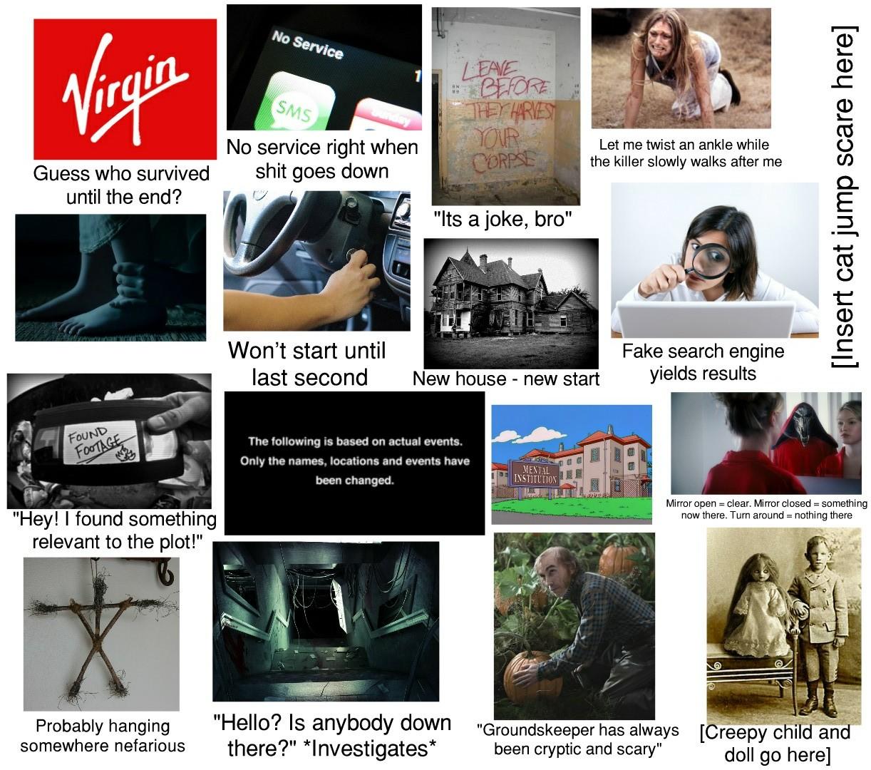 The 'Horror Movie tropes' starter pack r/starterpacks