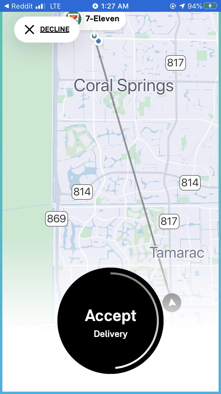 The pick up was 8.1 miles away from me, and even though I couldn’t tell