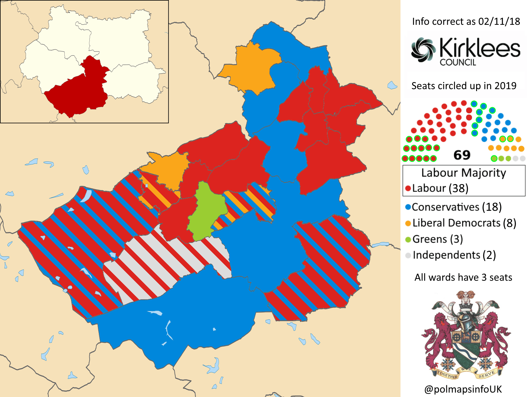 Kirklees Council, West Yorkshire, Yorkshire and the Humber. 02/11/2018
