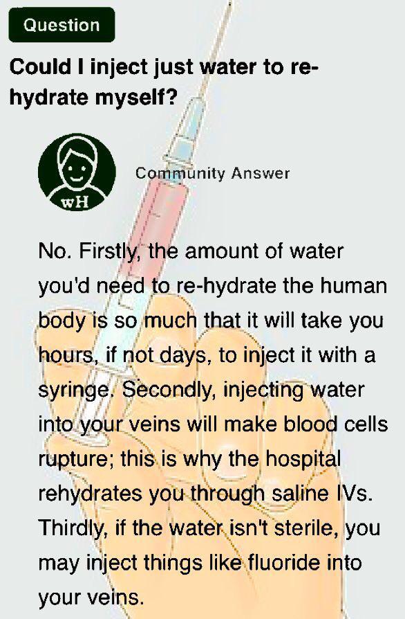 How to Inject Into a Vein. wikiHowQA