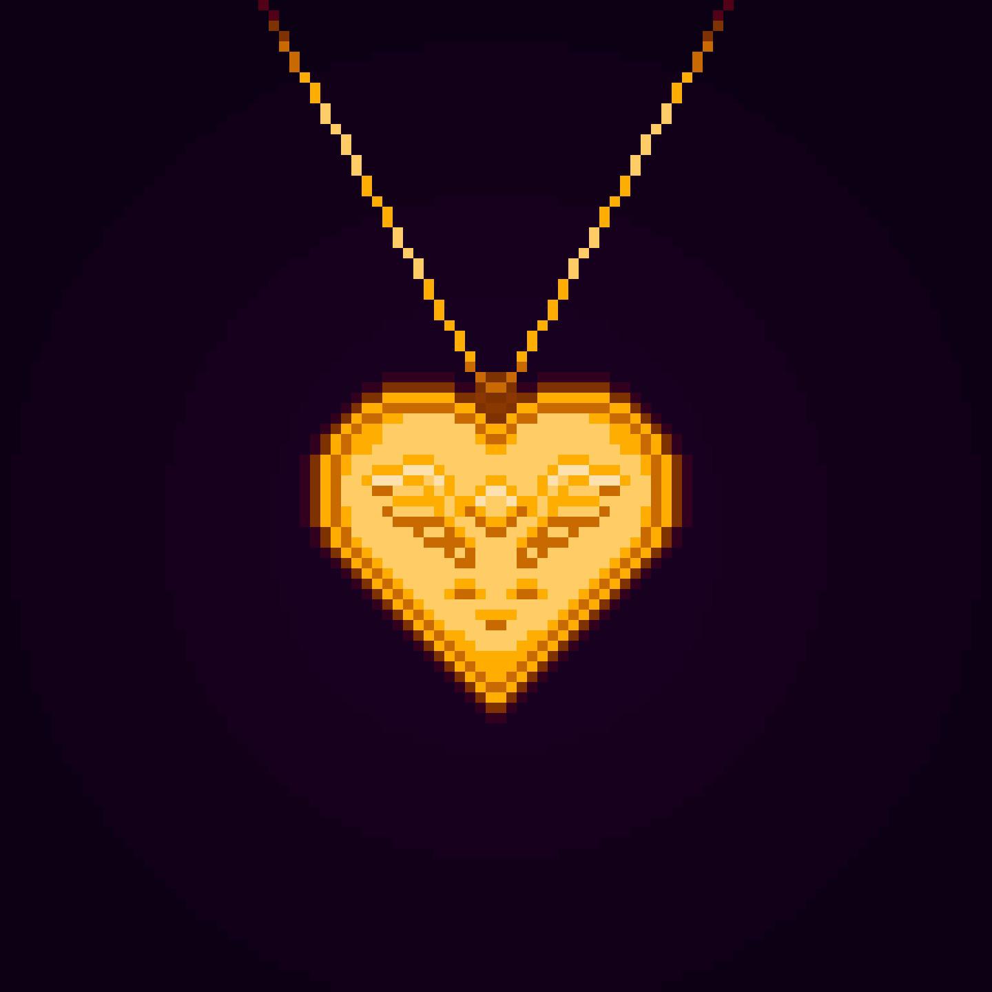 I made a pixel art piece of the Heart Locket from UNDERTALE 💛🎵 (The