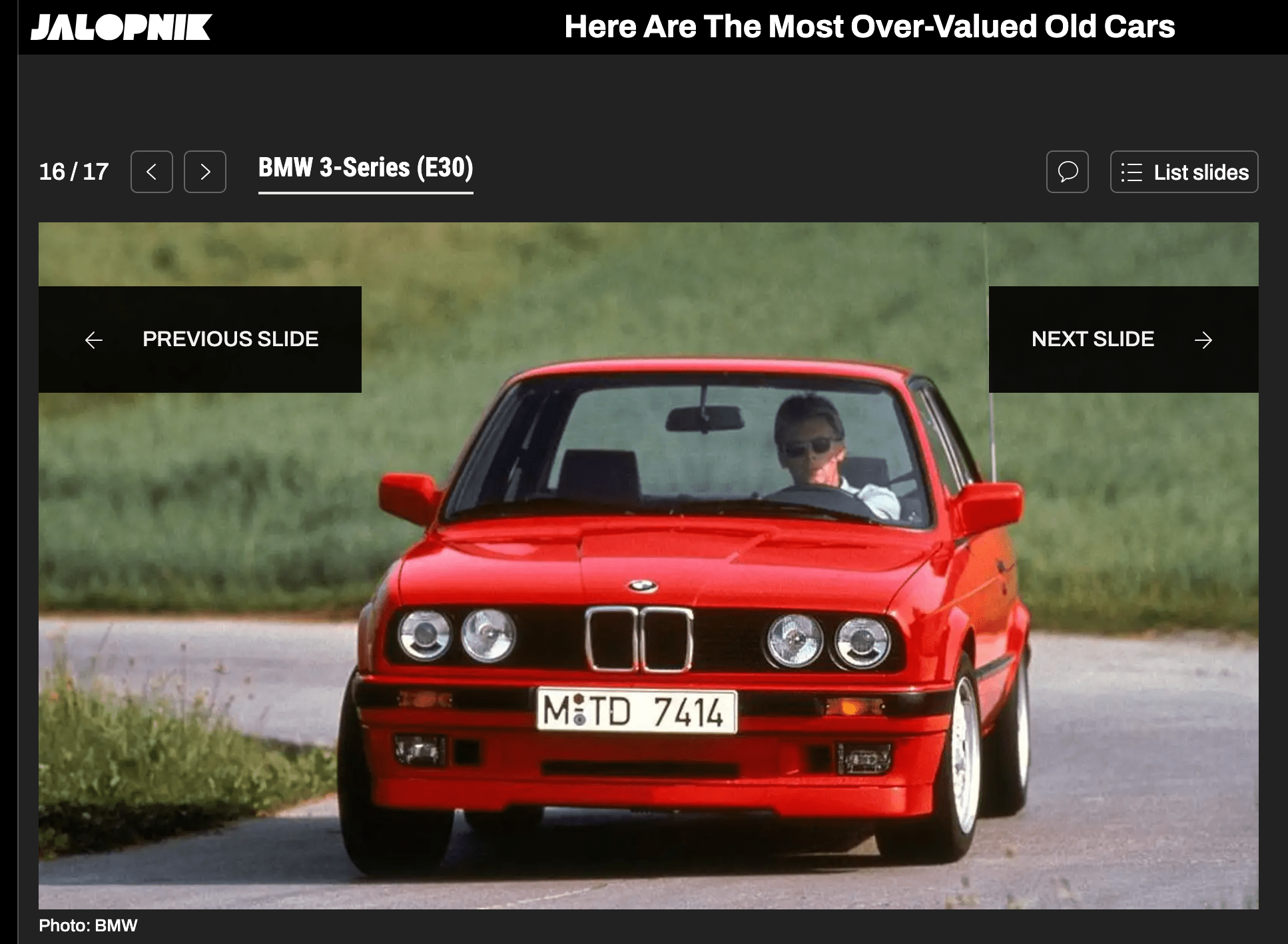 Jalopnik Most OverValued Cars r/E30