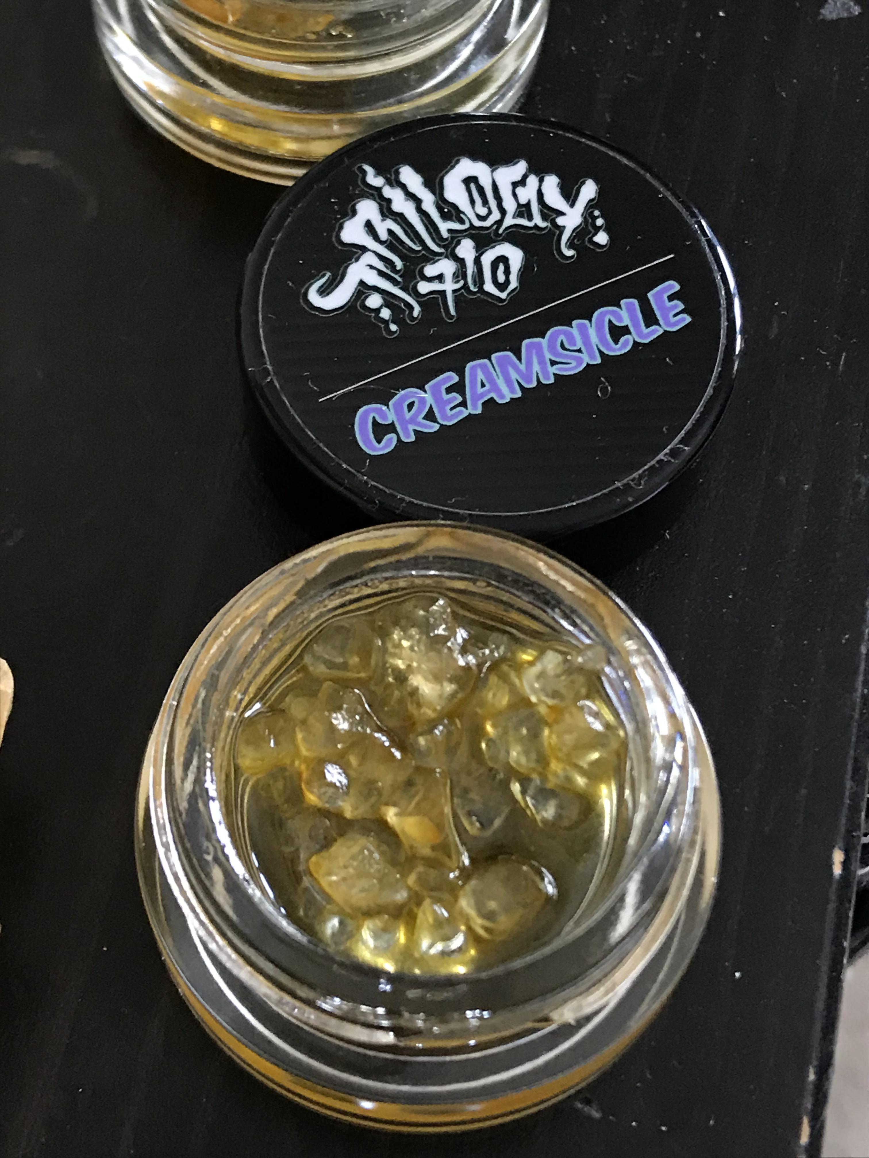 Creamsicle diamonds in terp sauce (also barely pictured is some white