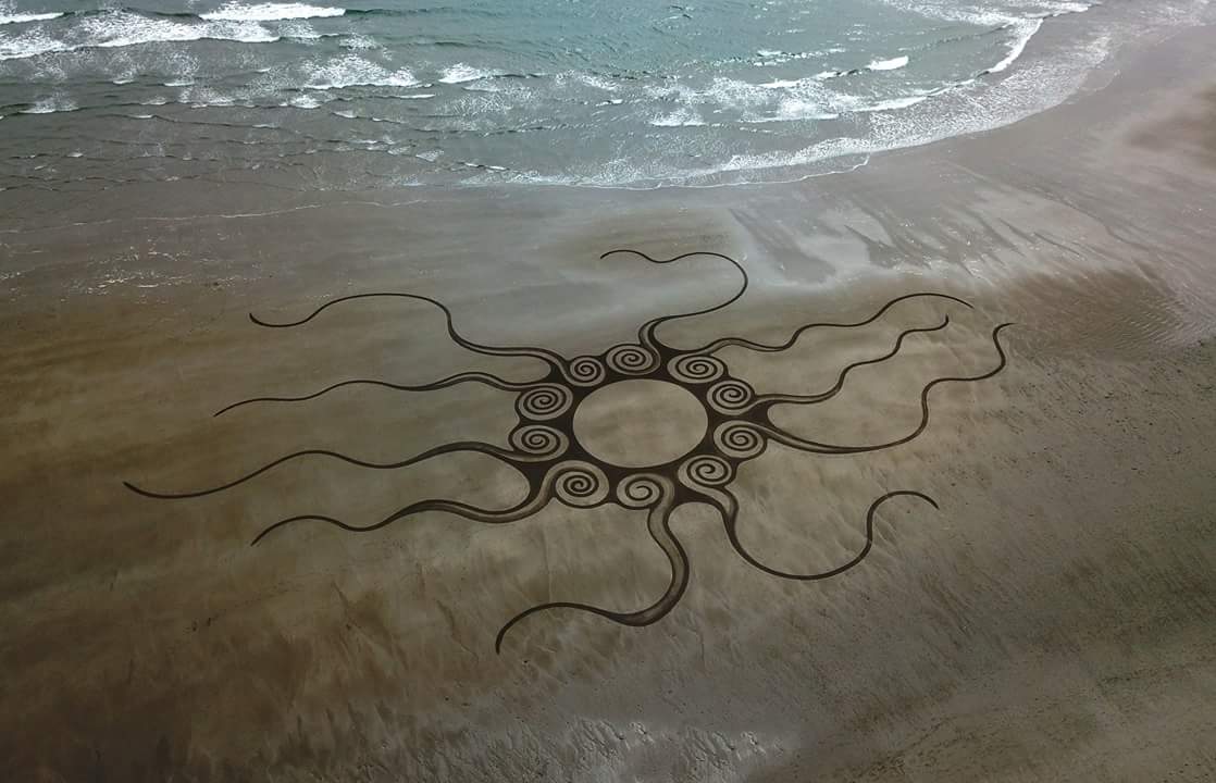 Sand Art at Kilmurren, Co.Waterford by Sean Corcoran. r/ireland