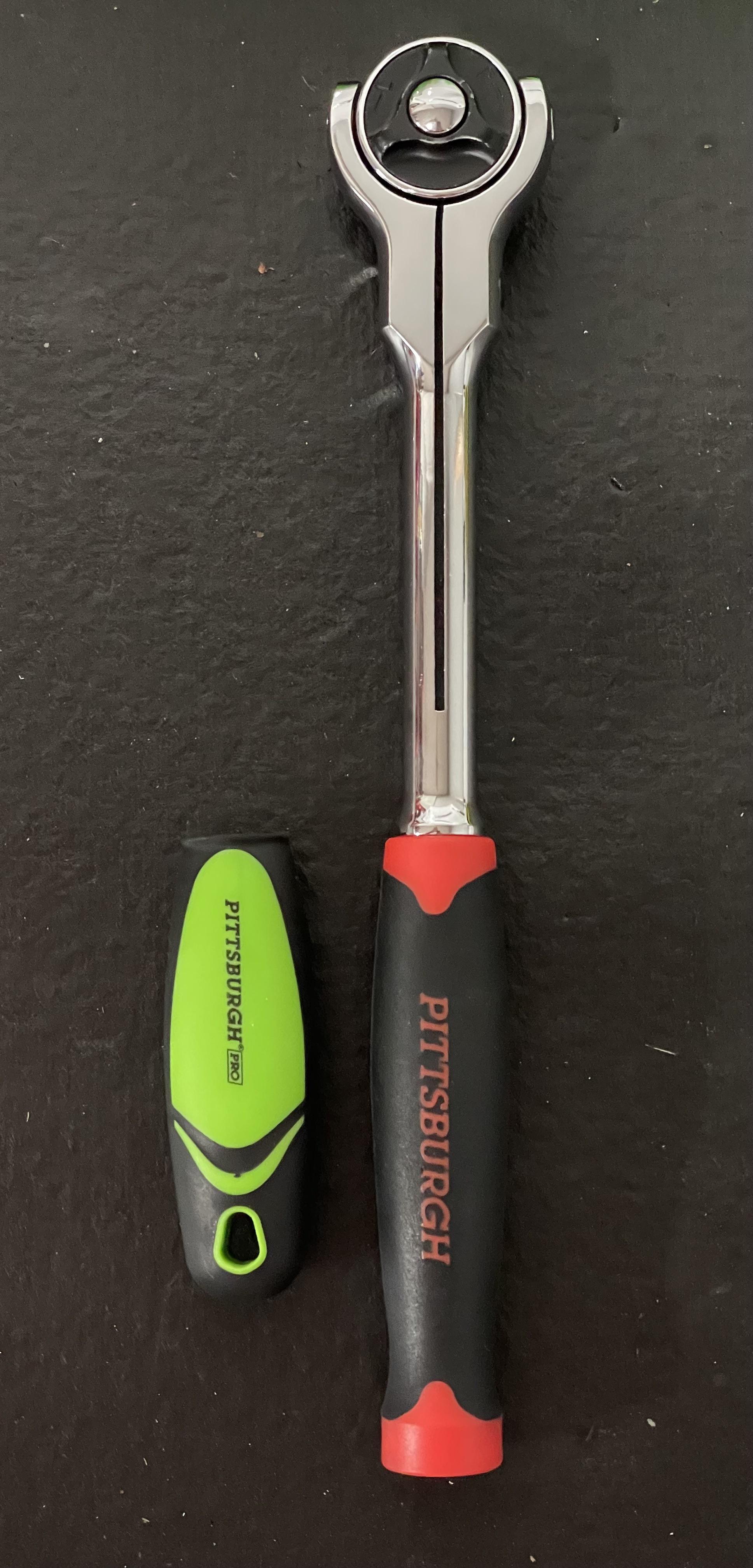 Had an extra Pittsburgh ratchet I don’t use, so I swapped the handle onto a swivel head that I