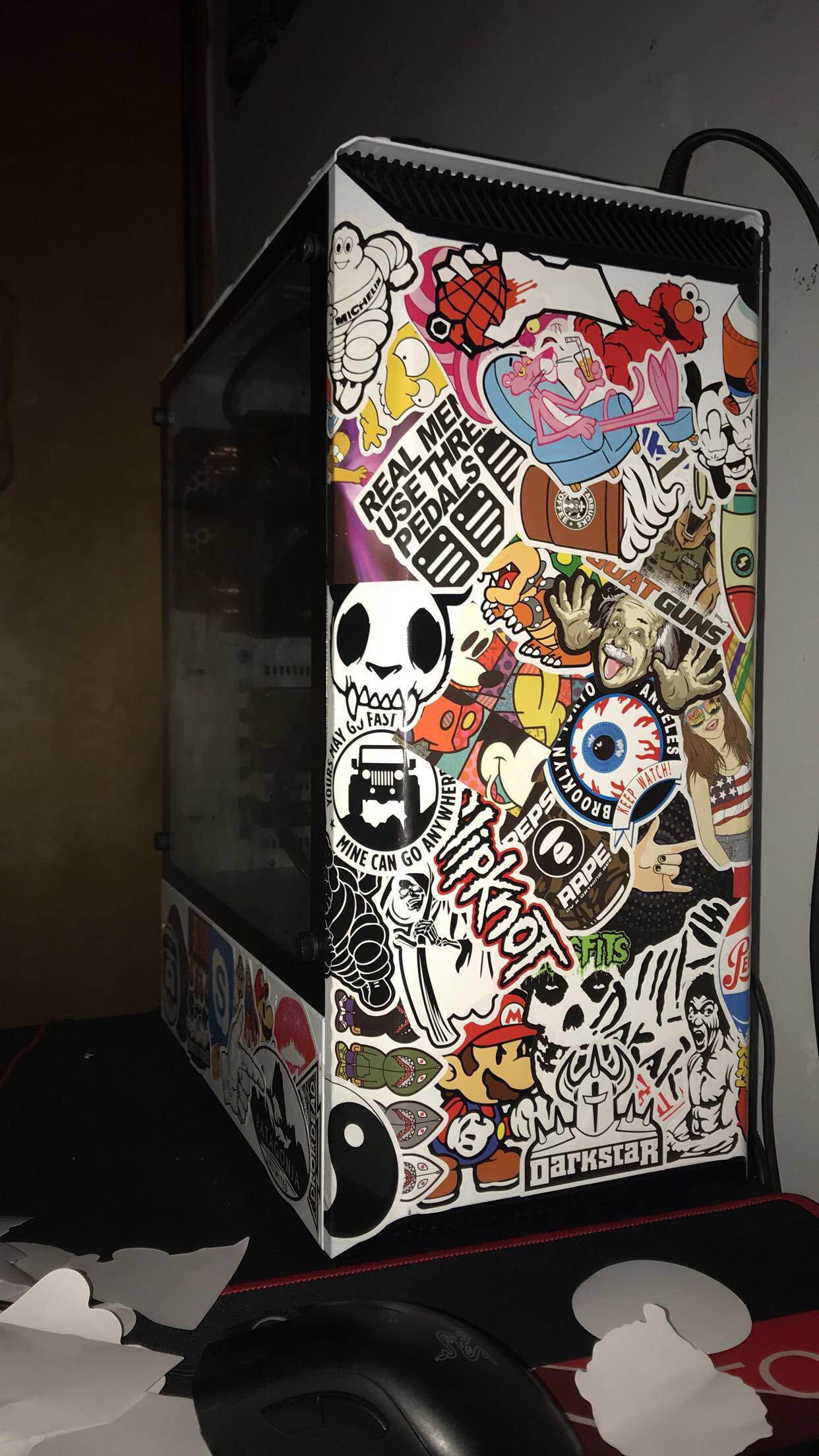 bombed pc tower r/stickerbomb