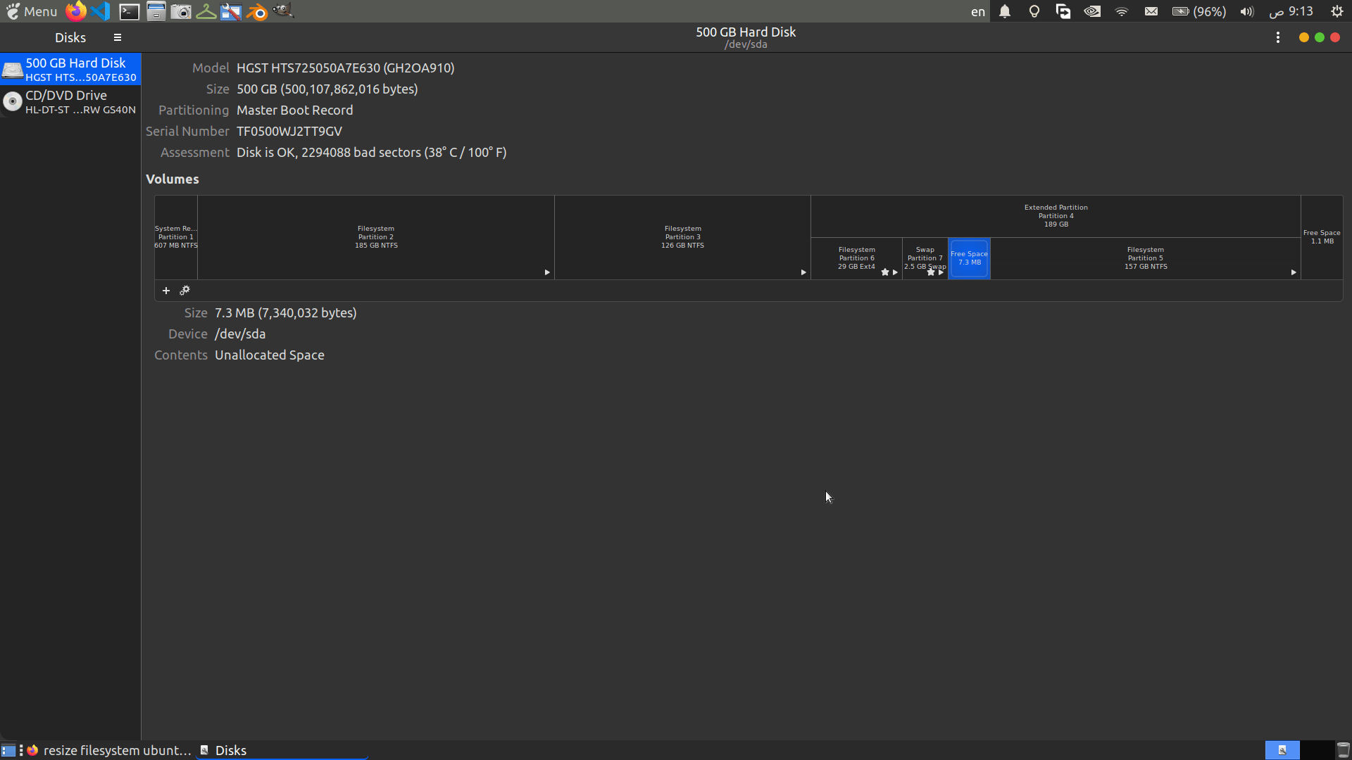 Can i resize my filesystem by adding free space from another partition