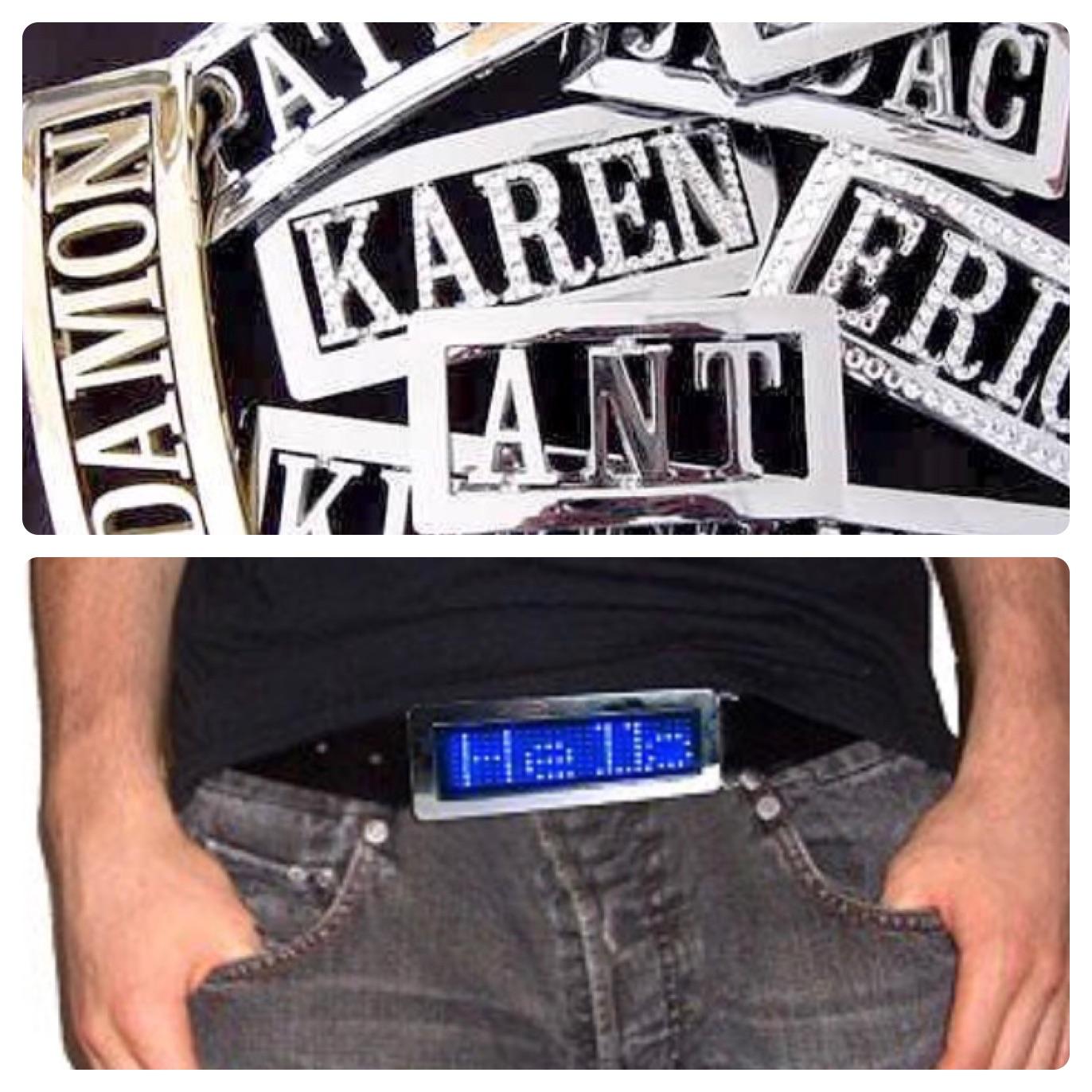 Name plate & LED belts. r/nostalgia