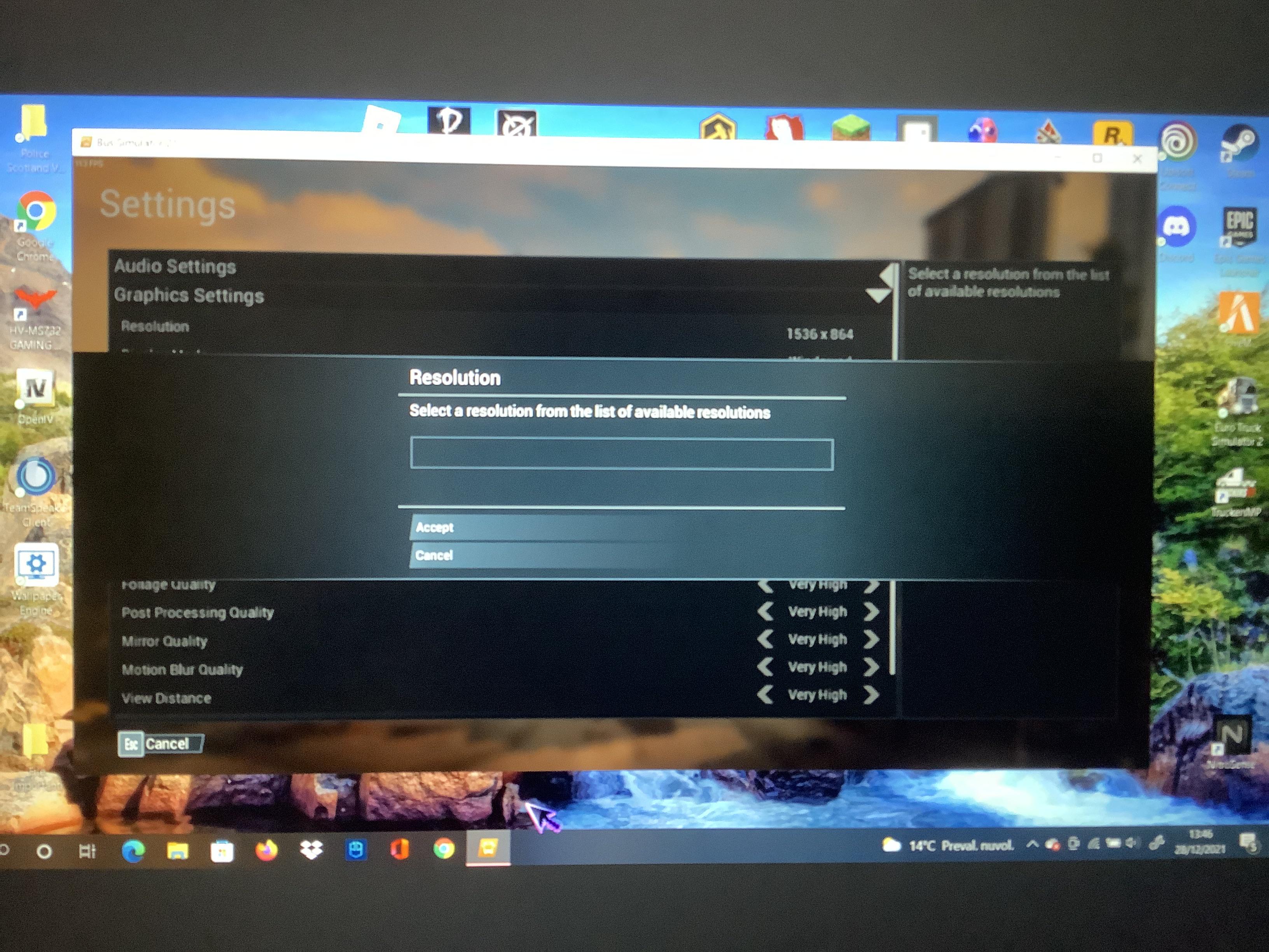 Why cant I change the resolution? Please help me I have normally