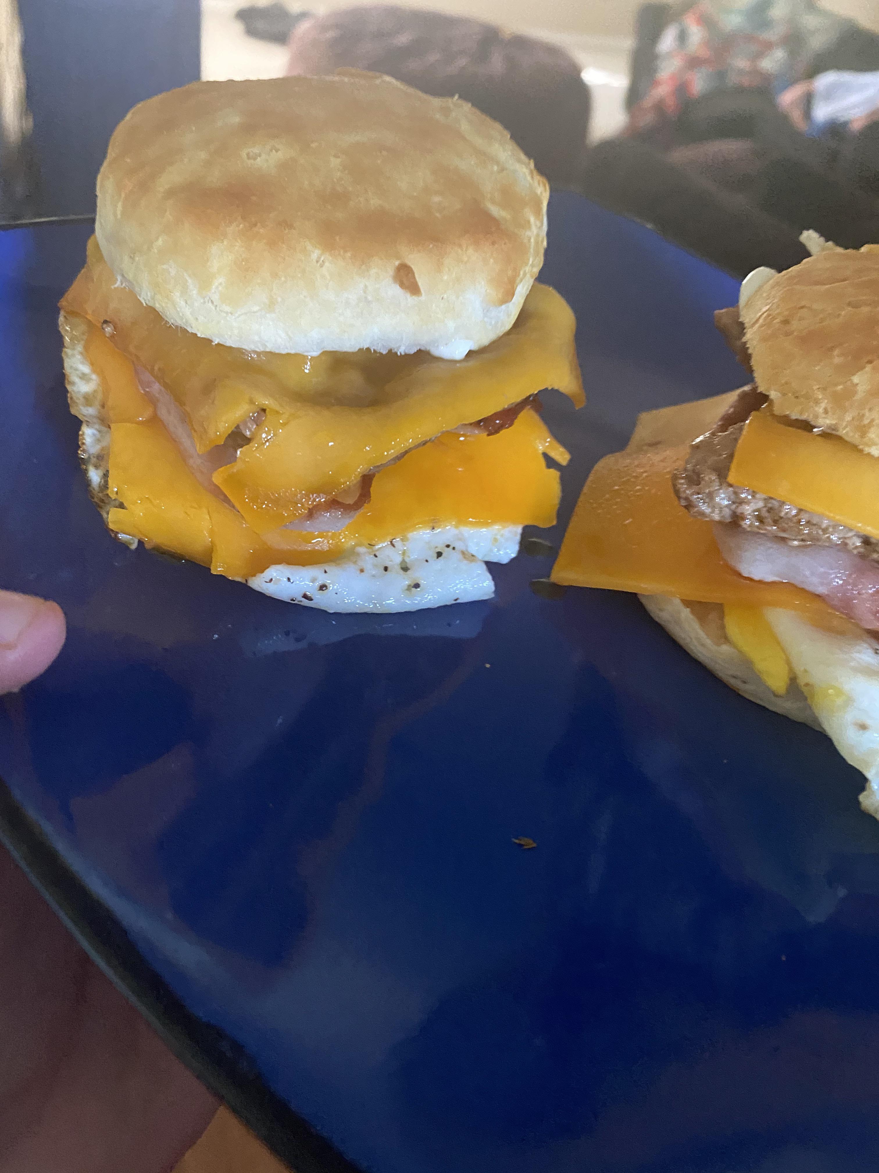 Hopefully this qualifies as a sandwich! Sunday morning breakfast for