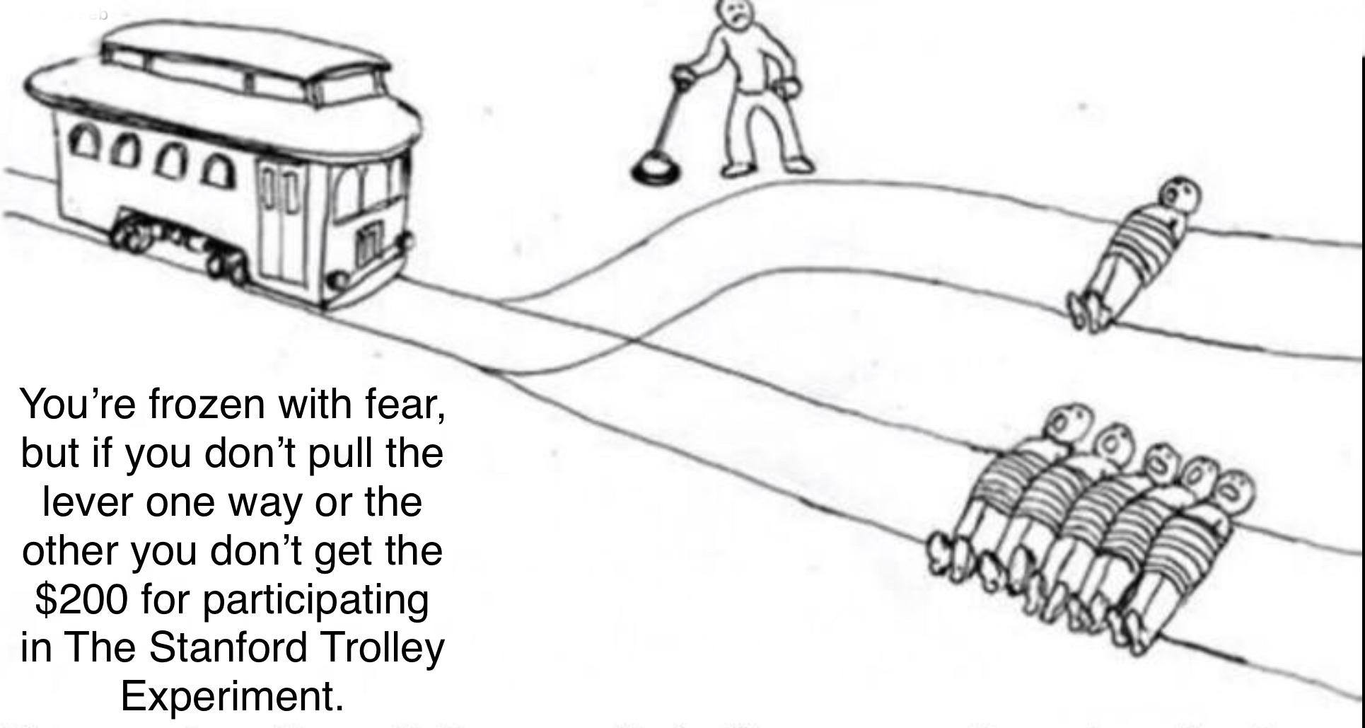 Stanford Trolley Experiment r/trolleyproblem