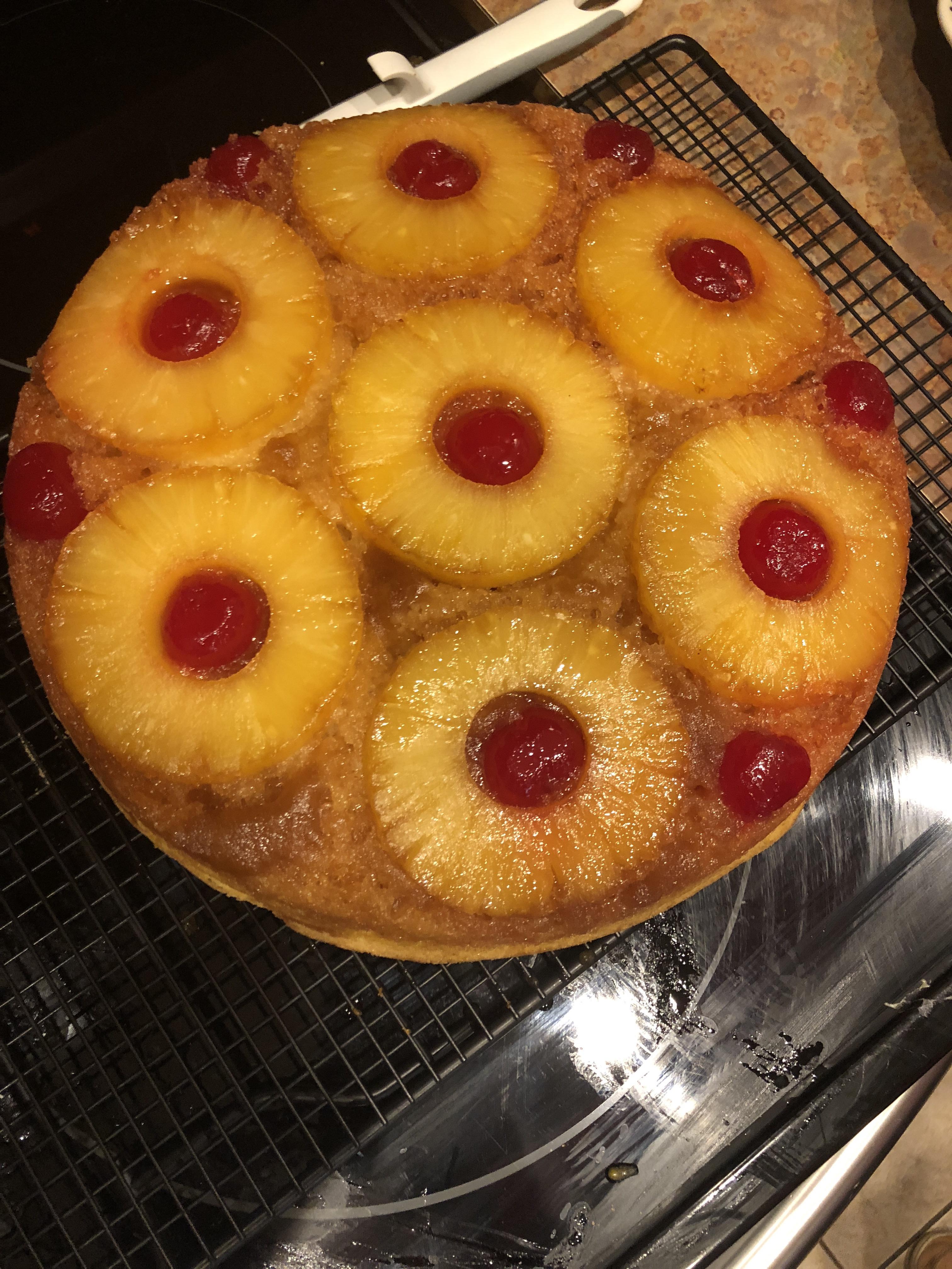 [homemade] Cast Iron Pineapple Upside Down Cake r/food