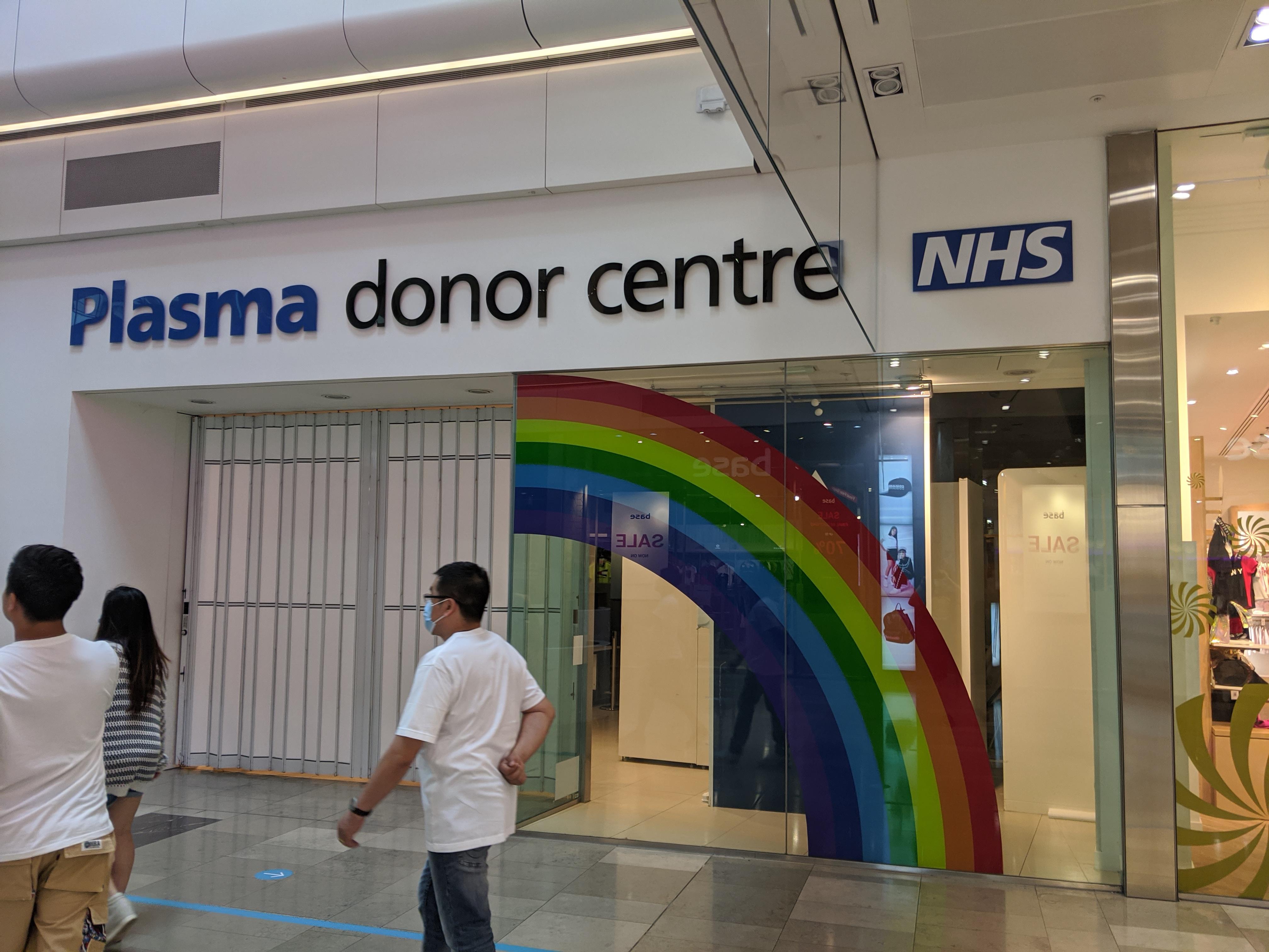 NHS Coronavirus Plasma Donation Centre popped up in Westfield Stratford