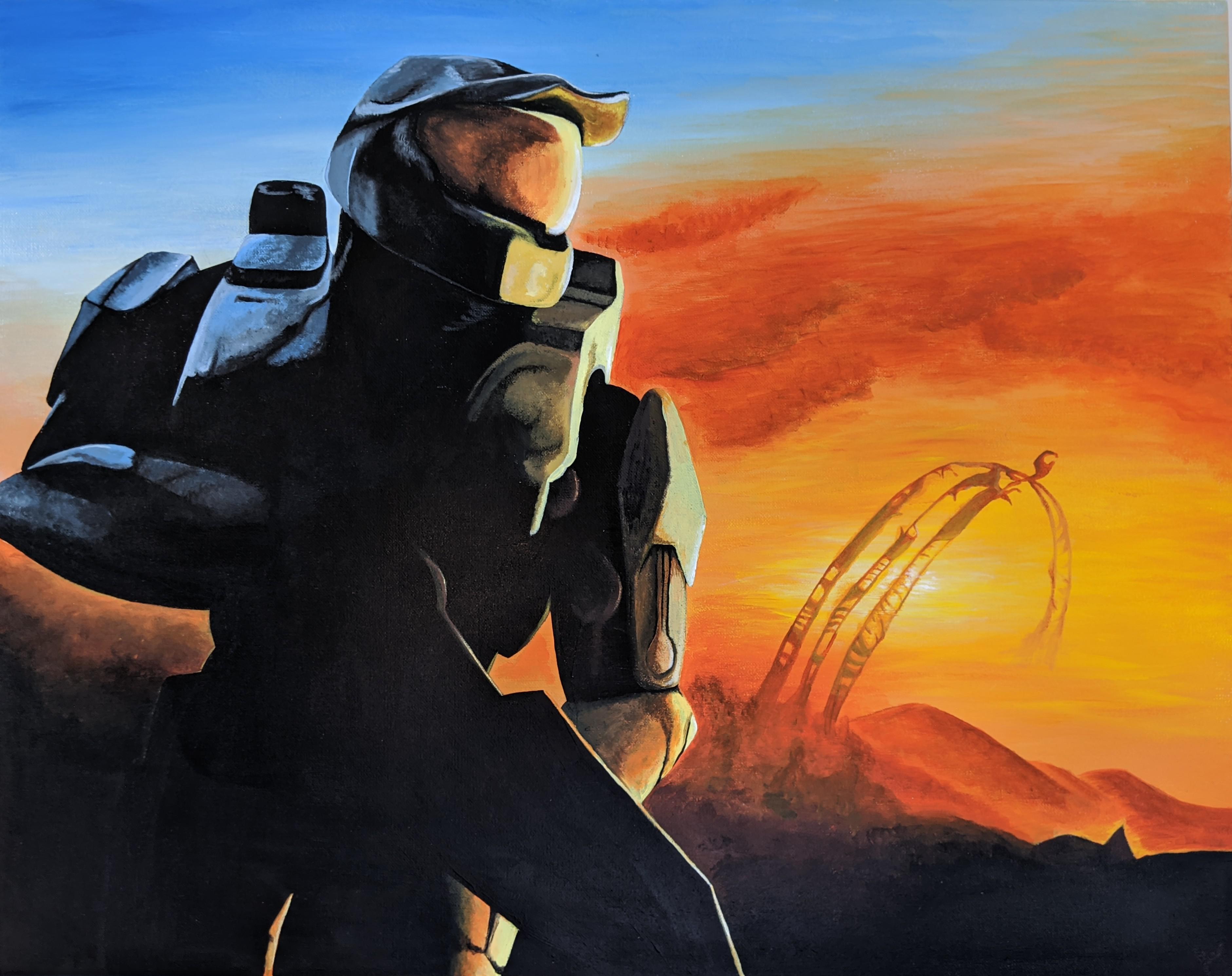 Beautiful Halo 3 painting I had commissioned r/halo