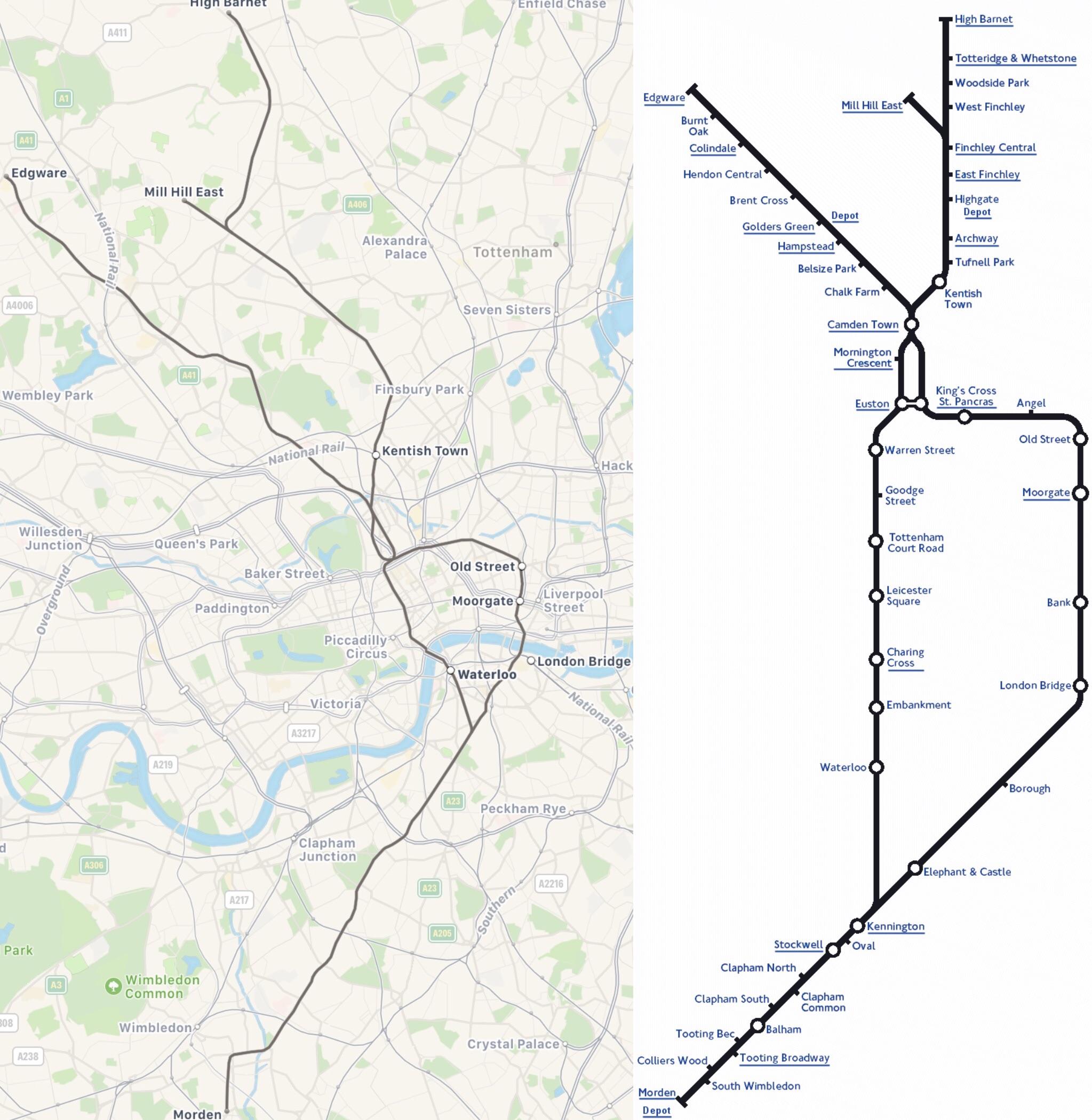 The London Tube “Map” is really just a glorified diagram. This is the