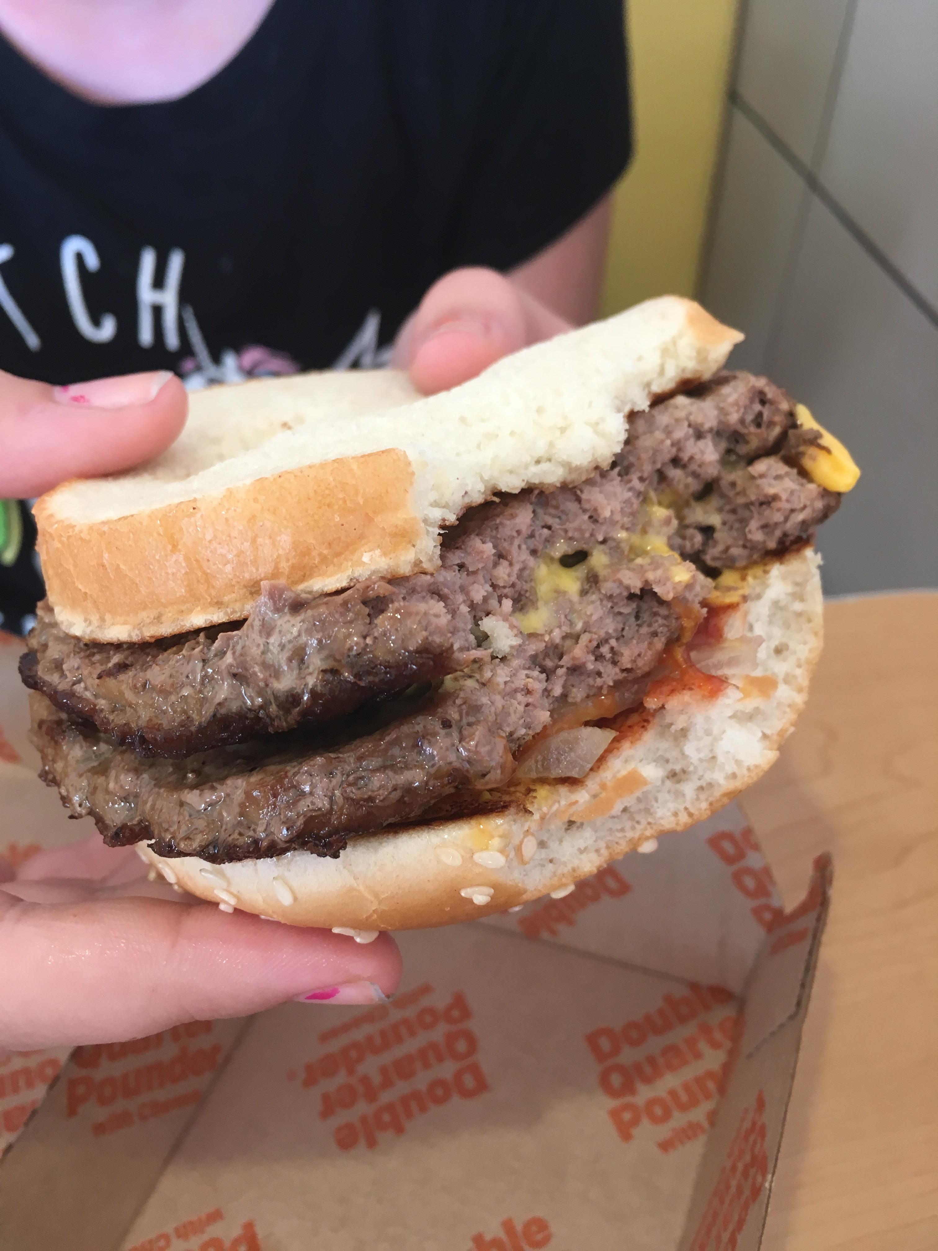 McDonald’s used a middle Big Mac bun as the bottom bun on this double