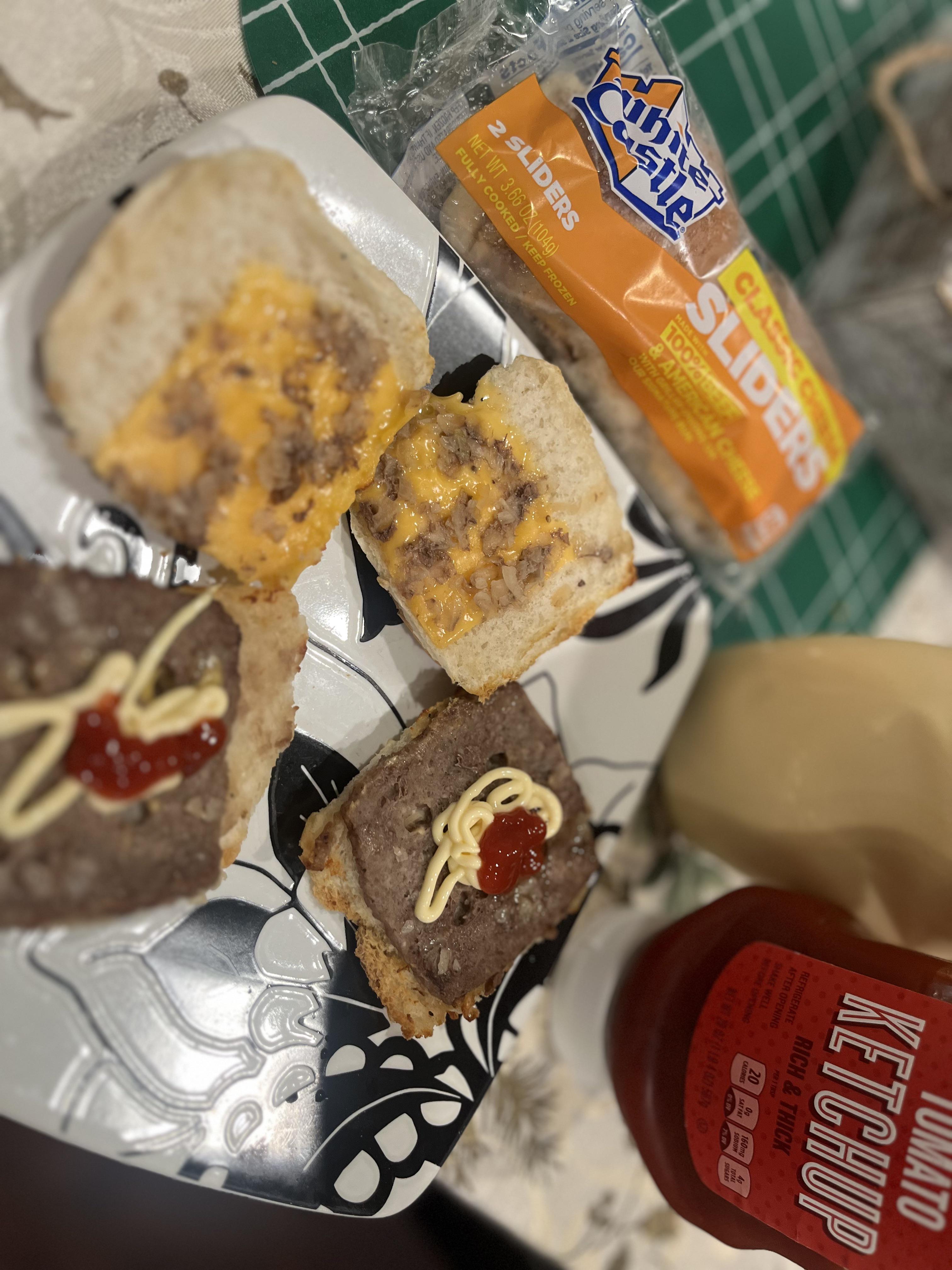 Frozen White Castle burgers, I microwaved them for 1 minutes and