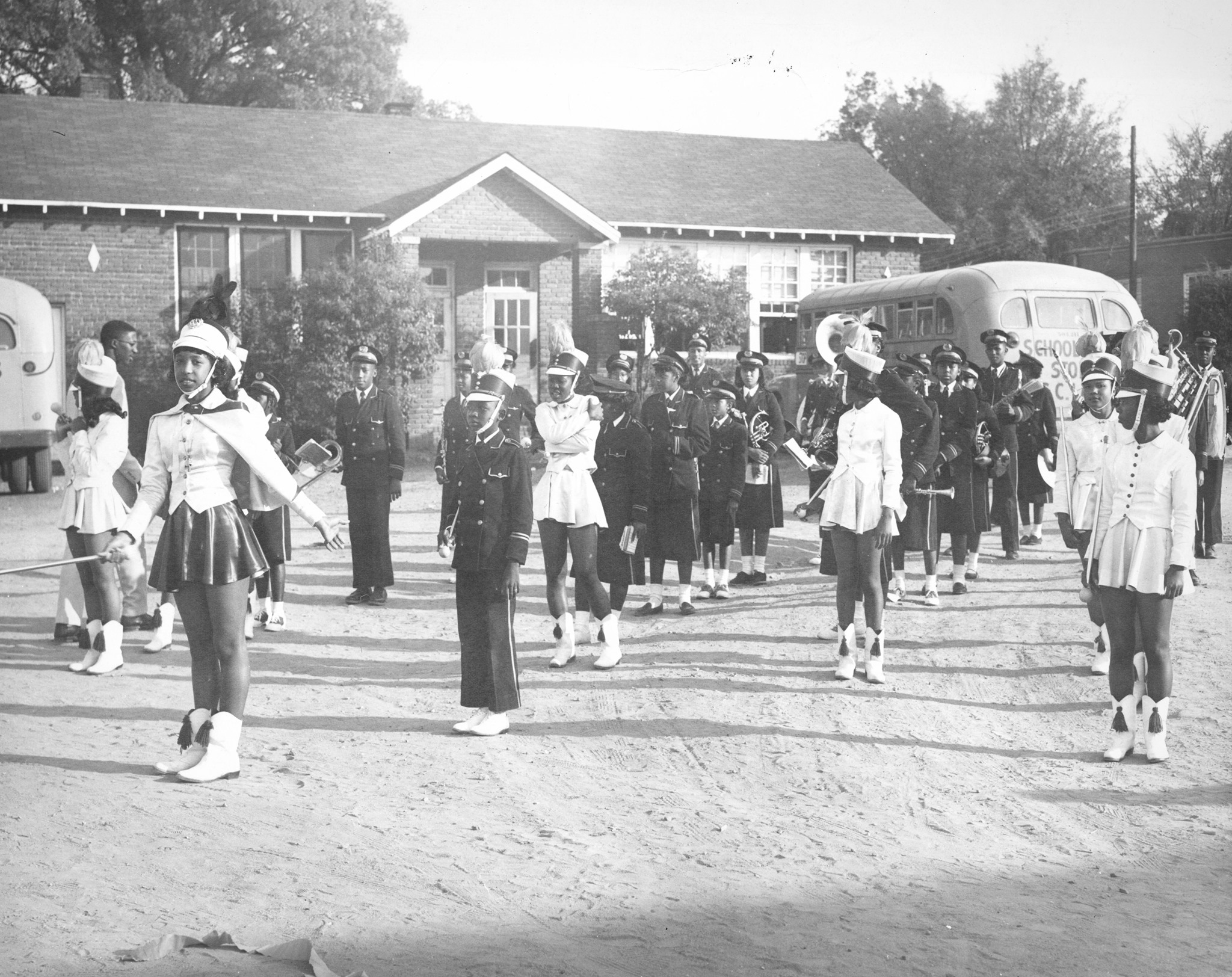 Finley High School marching band; Chester, South Carolina; c. 1940s