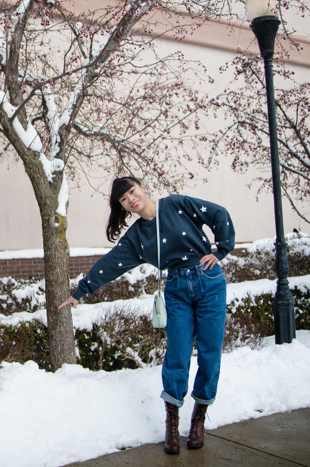 [WDYWT] comfy cropped sweatshirt and jeans streetwear