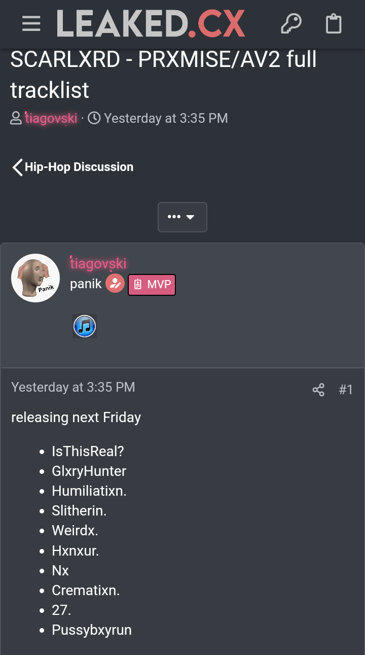 just saw this in leaked.cx (site notorious for music leaks), do you guys think it's true? : r
