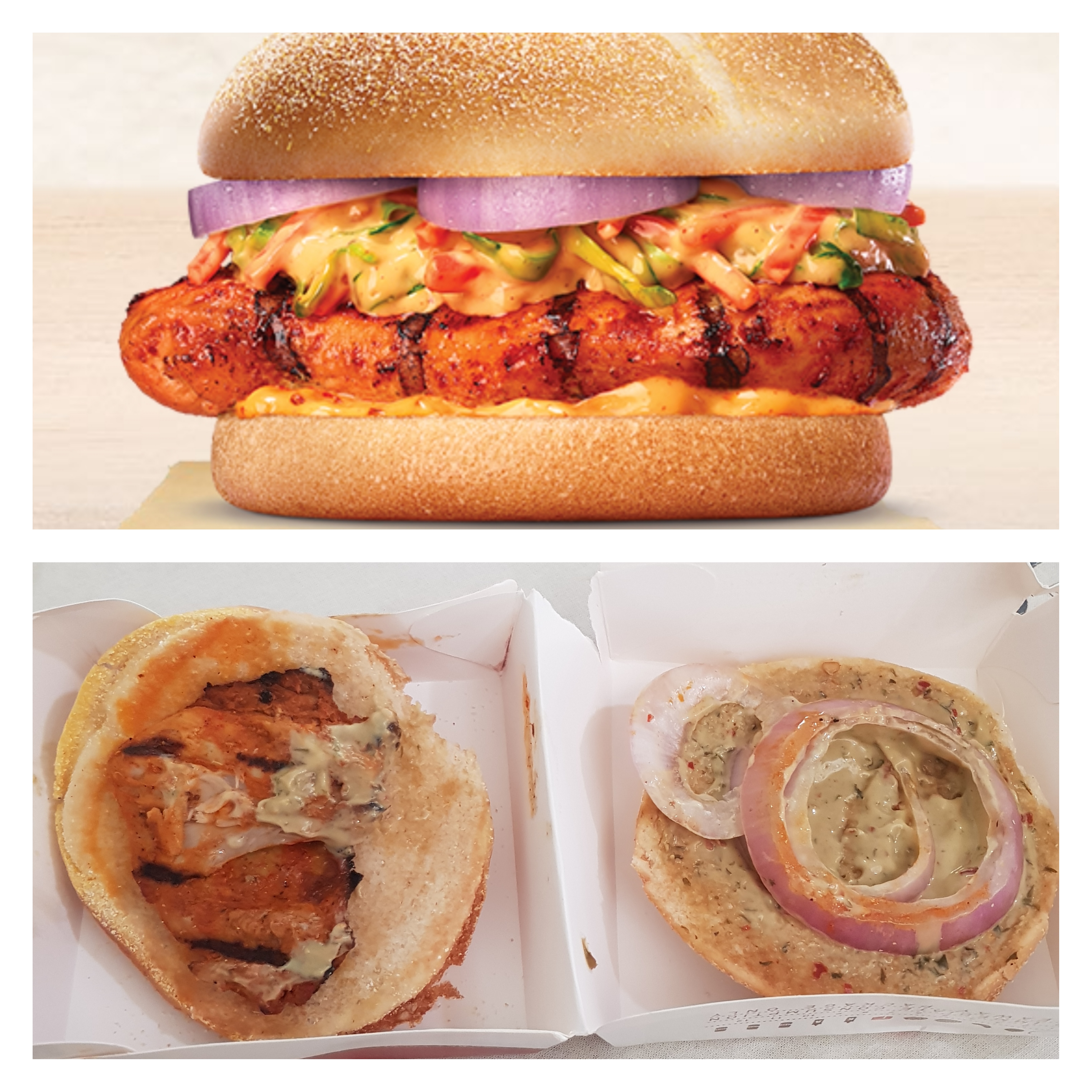 This is Burger King's Chicken Tandoori Grill burger. What they