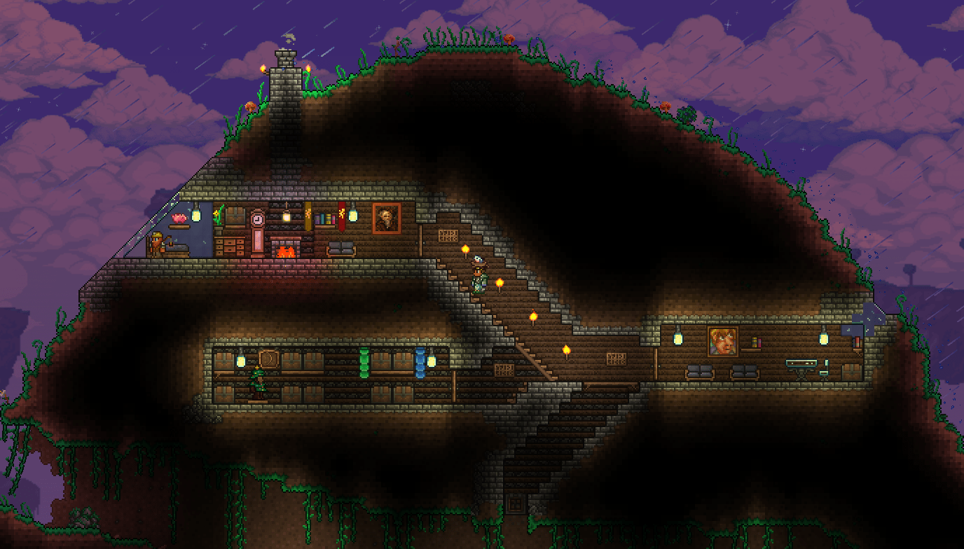 Spawned next to a hill, made it into a home complete with master