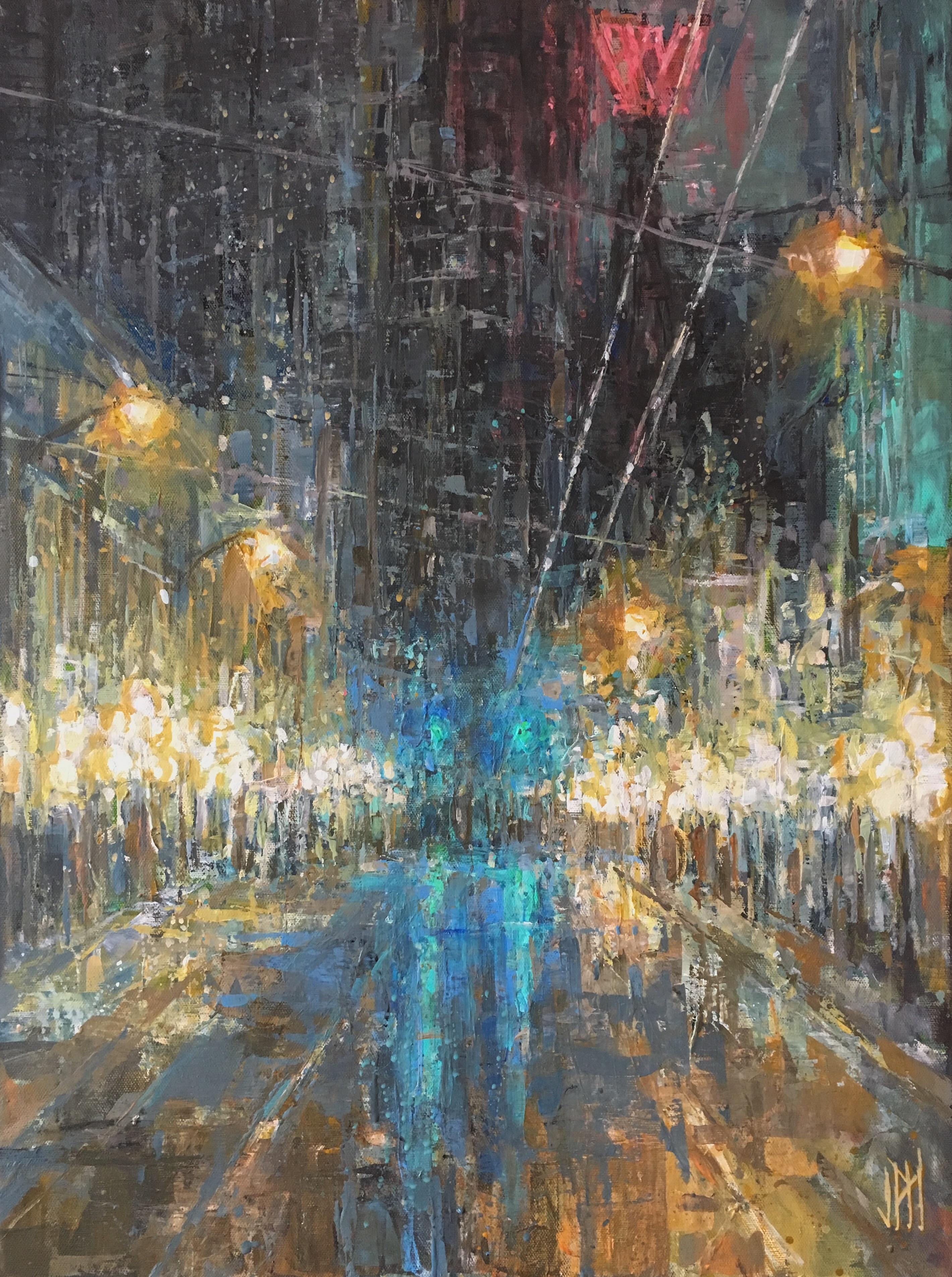 Woodward’s Building late night, acrylic painting r/vancouver