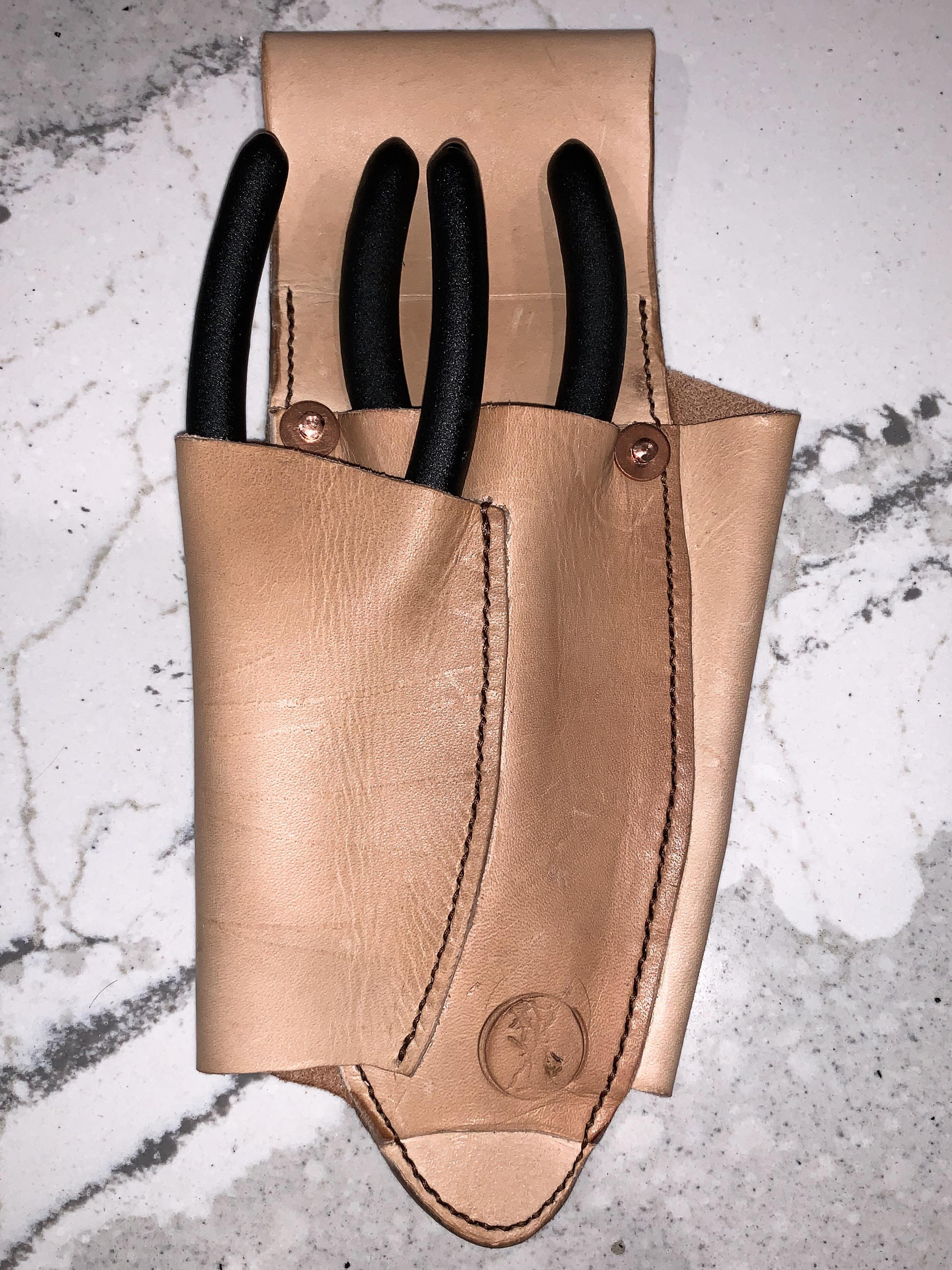 Double plier sheath for fishing. r/Leathercraft