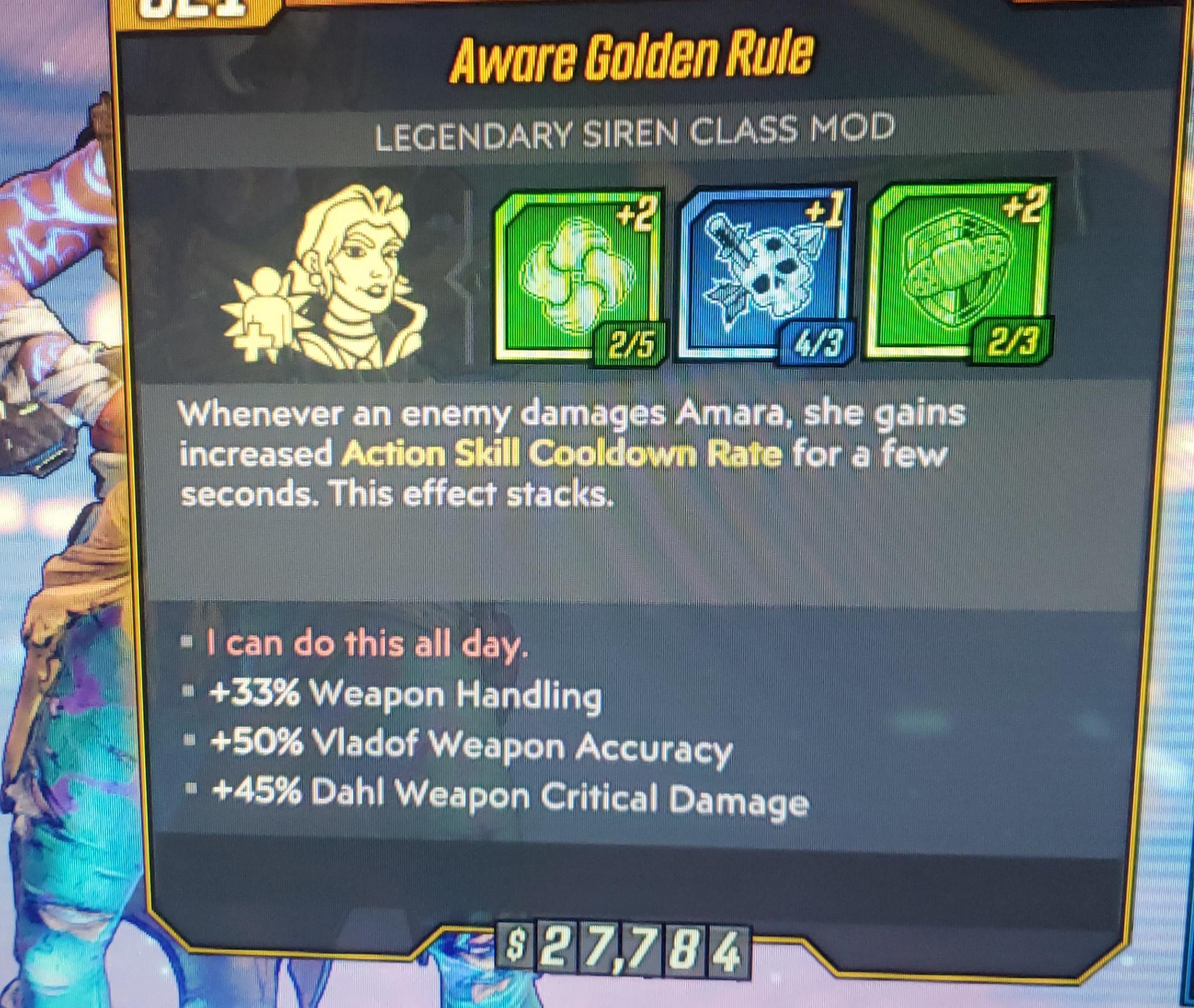 New Amara Class Mod (Golden Rule) Thoughts??? borderlands3