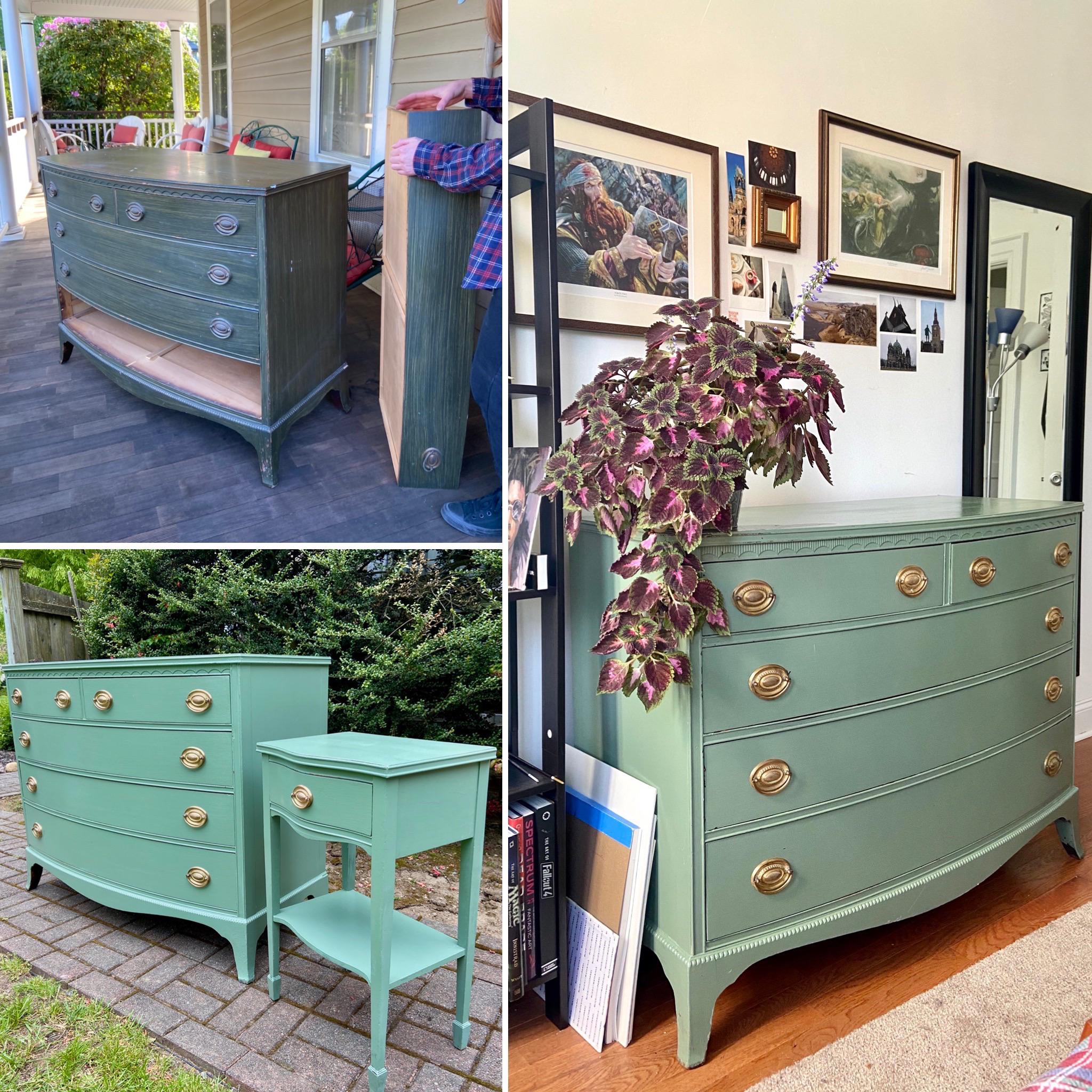 Cleaned up a cheap dresser and side table on LetGo! r