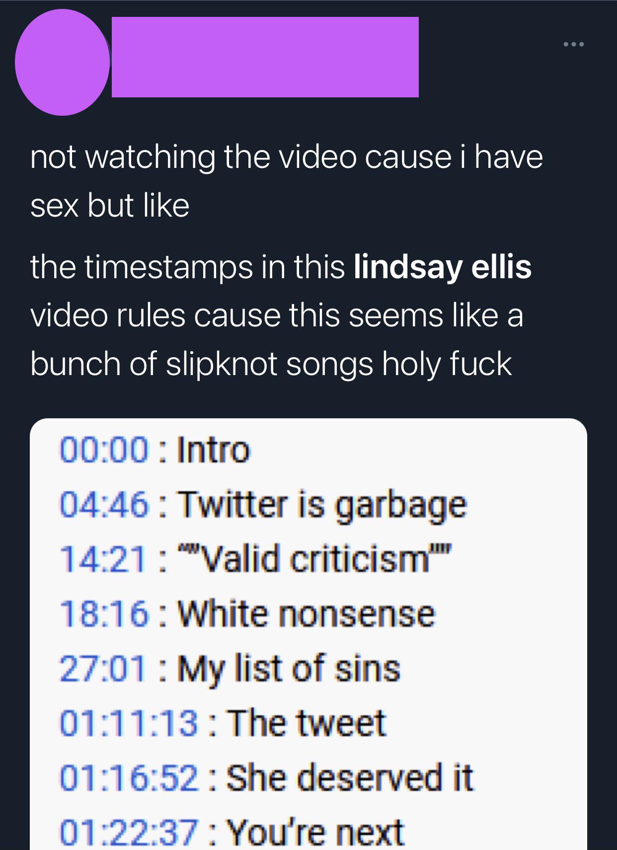 Brb i have to go scream into my pillow r/LindsayEllis