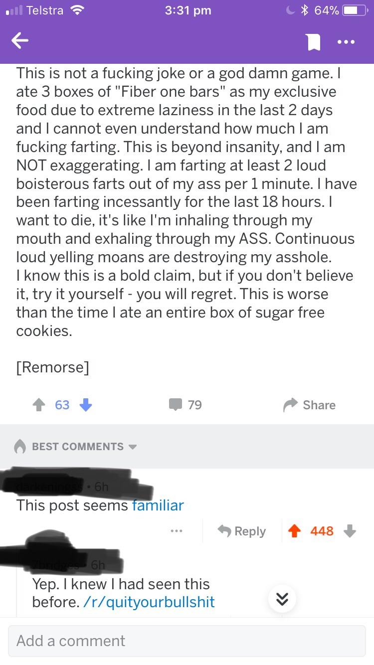 Person gets called out for copying story word for word quityourbullshit