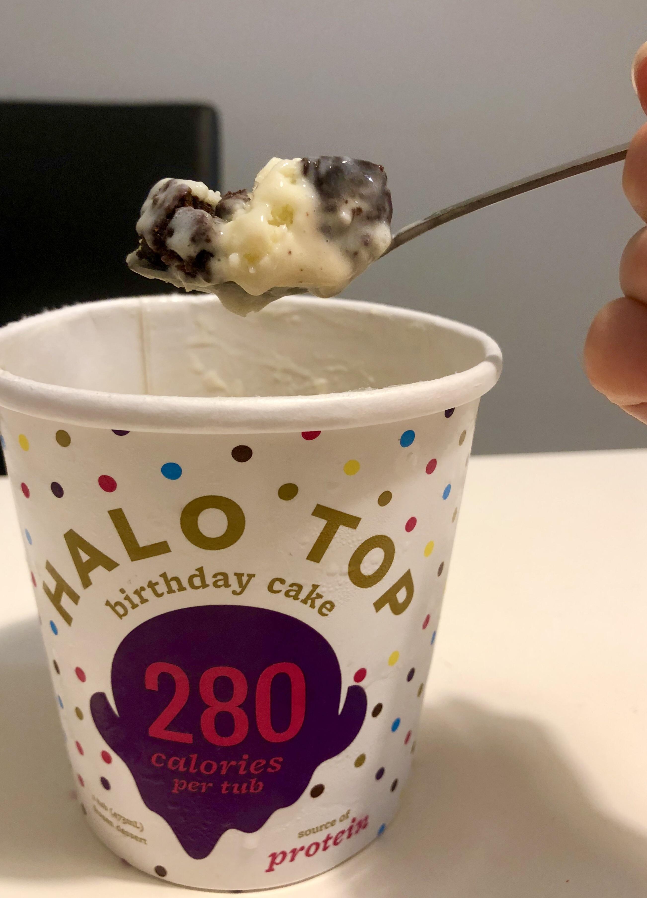 Mixed in a Fibre One brownie (90) in Halo Top (70) r/1200Australia