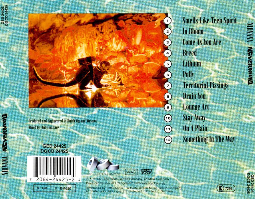 Back cover of « Nevermind » by Nirvana, 1991 r/AlbumArtPorn