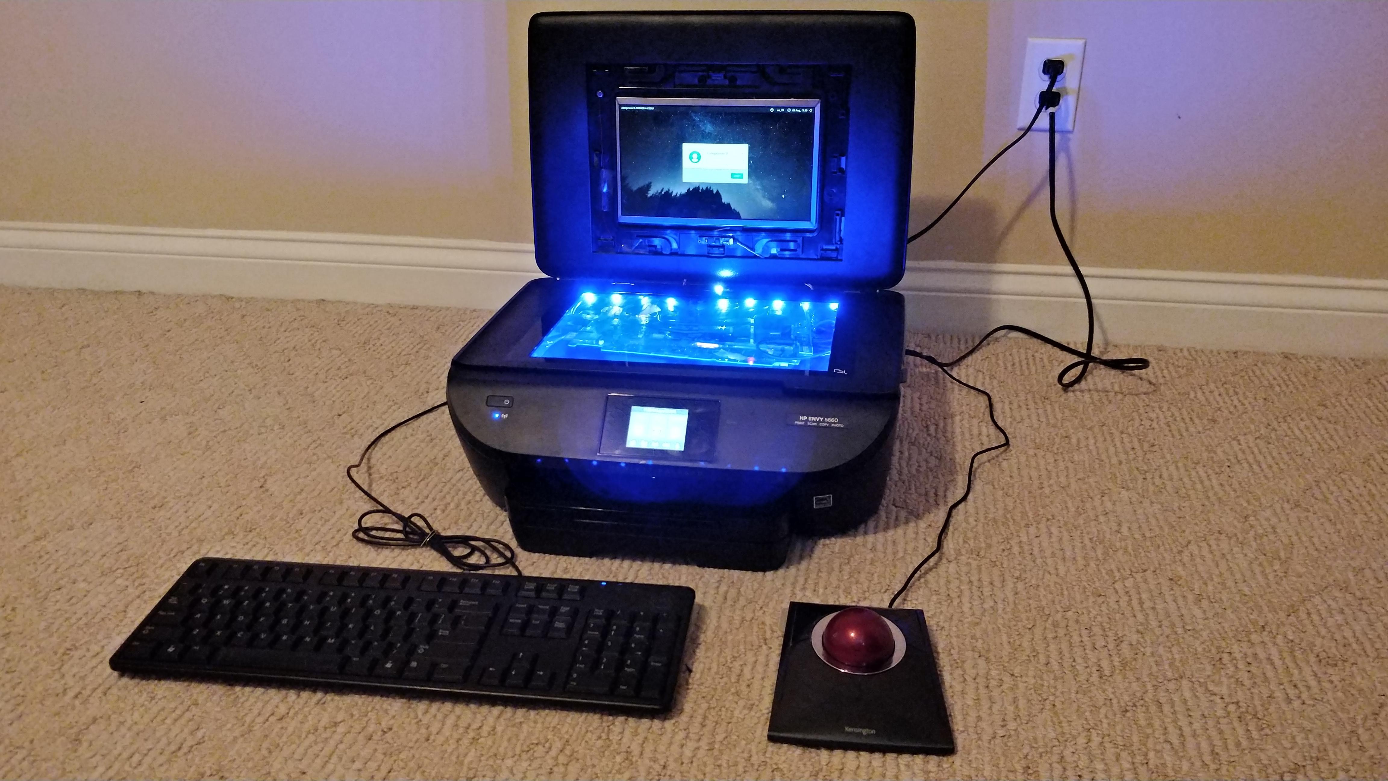 I put a laptop inside of a printer (again, but now it prints) The