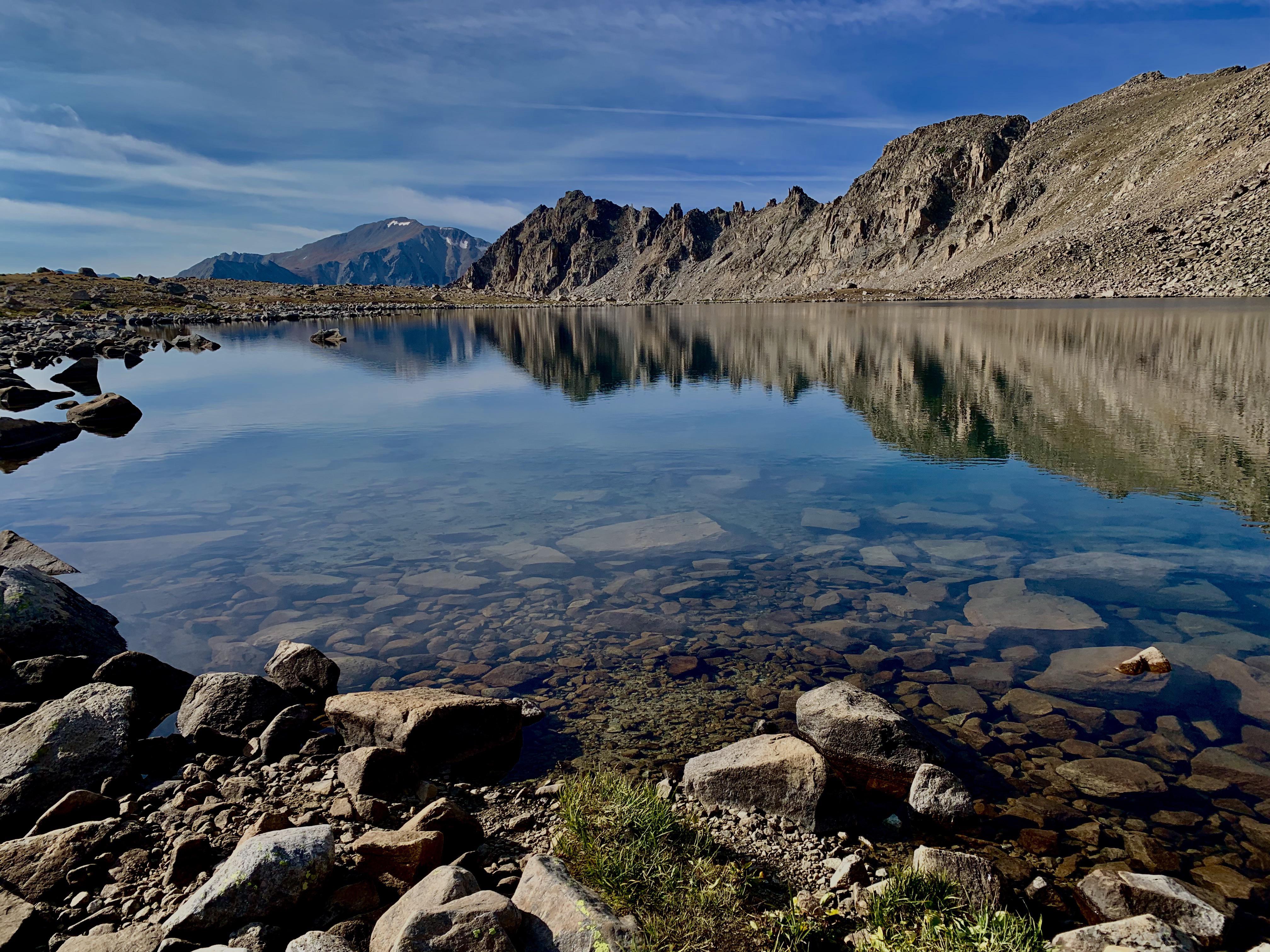 Bear Lake in the Horn Fork Basin, taken before we hiked the Harvard/Columbia Traverse (9/15) r