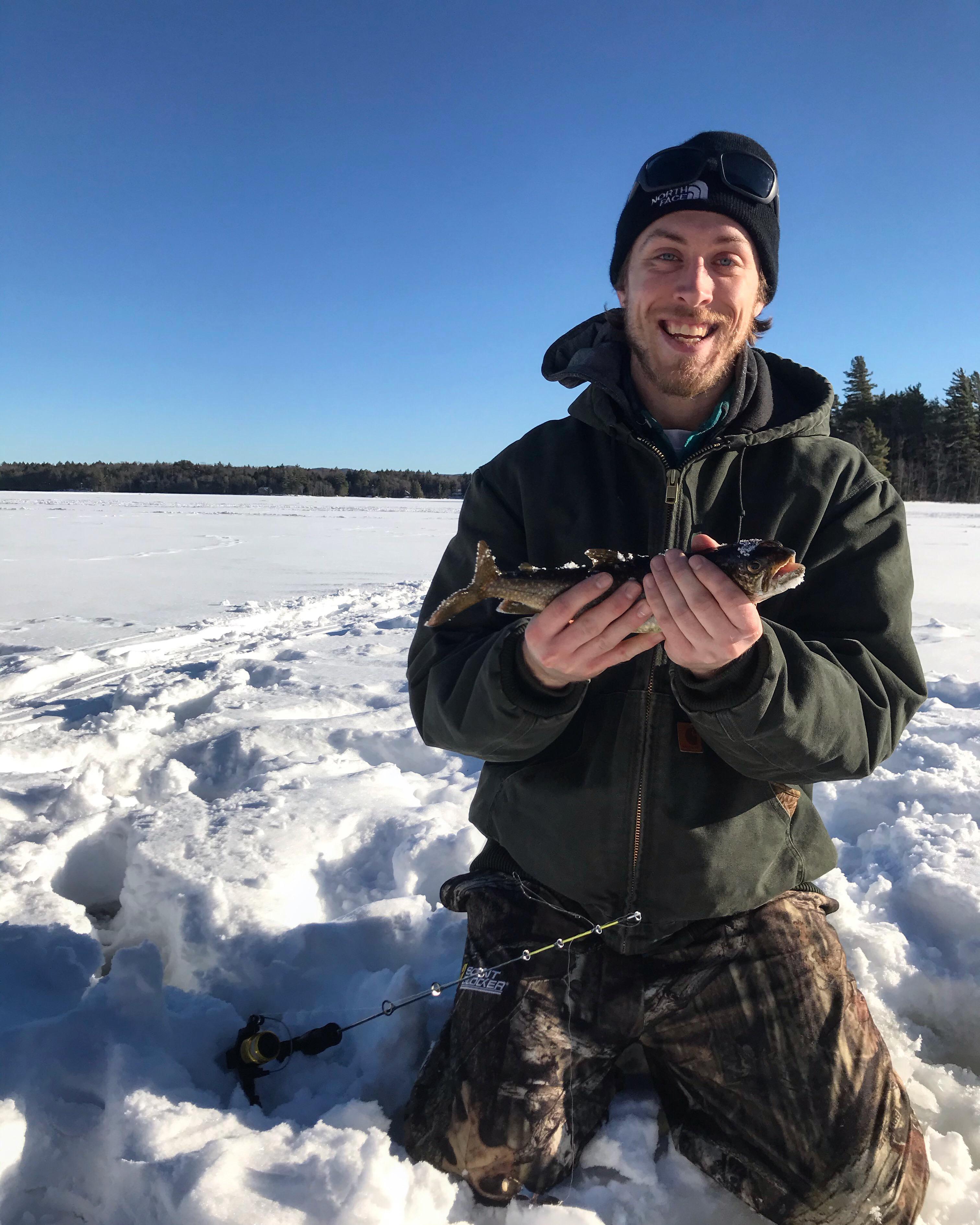 First catch on hard water! Caught and released this juvenile lake trout