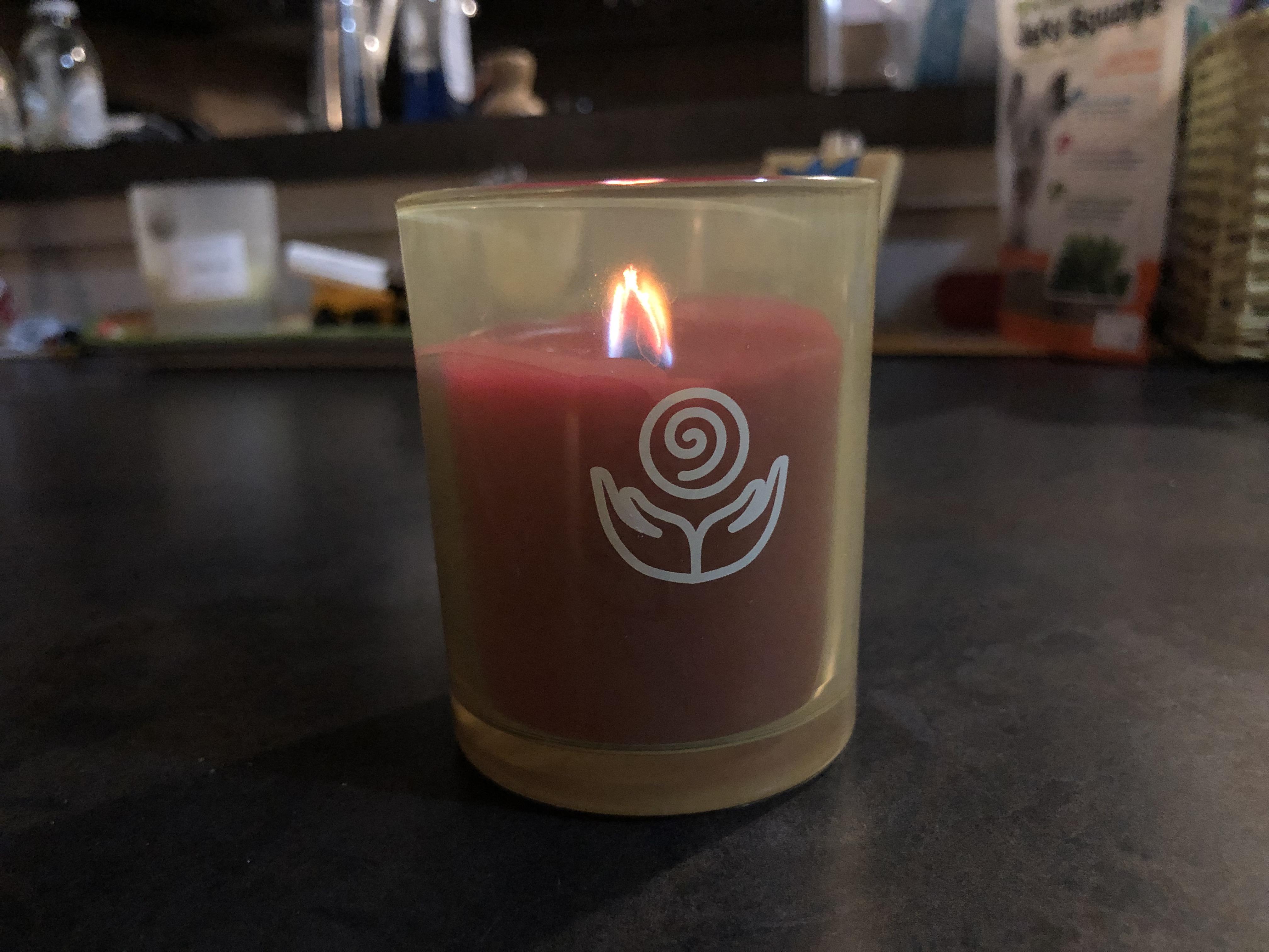 Made a candle using babybel cheese wax, and items I had at home (empty