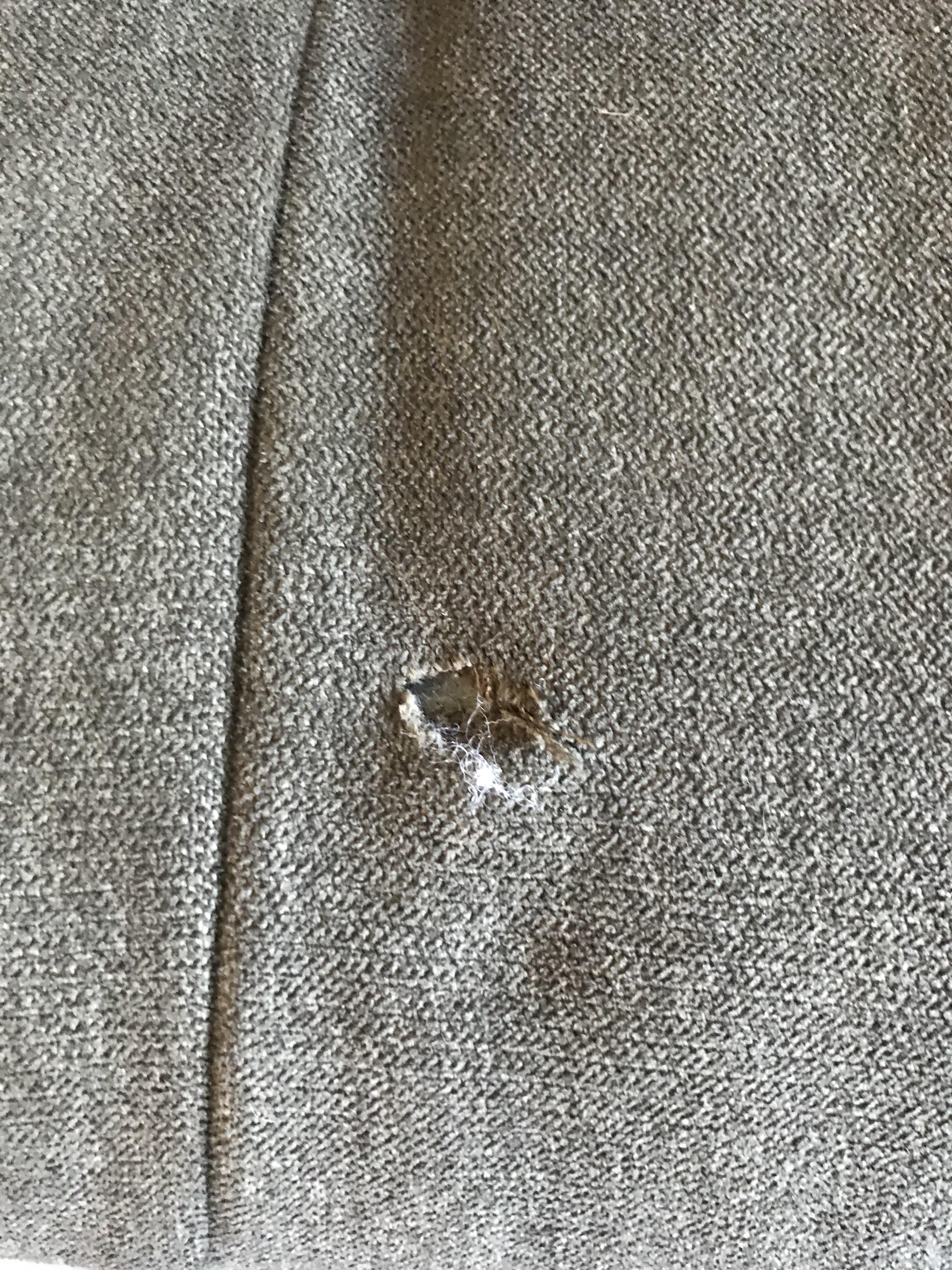 How can I fix this hole in the couch? Thank you! : r/upholstery