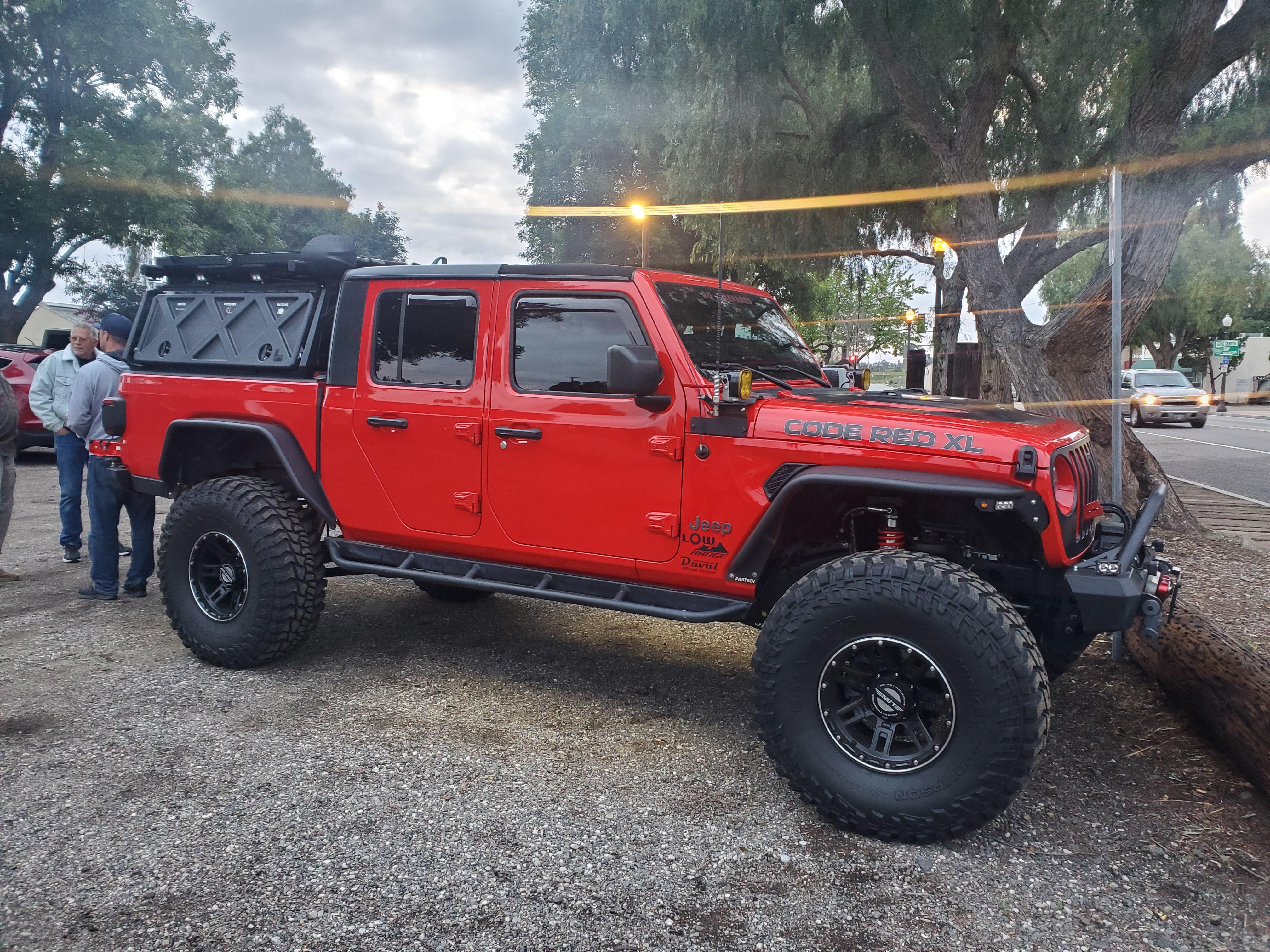 Our Club presidents Gladiator, The Code Red XL. Sitting on 1 tons and