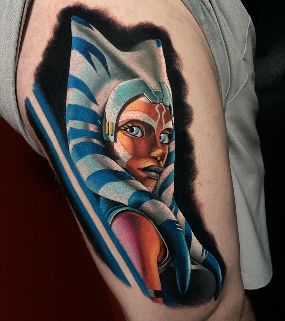 Ashoka Tano tattoo by © Paul Marino r/StarWarsTattoo