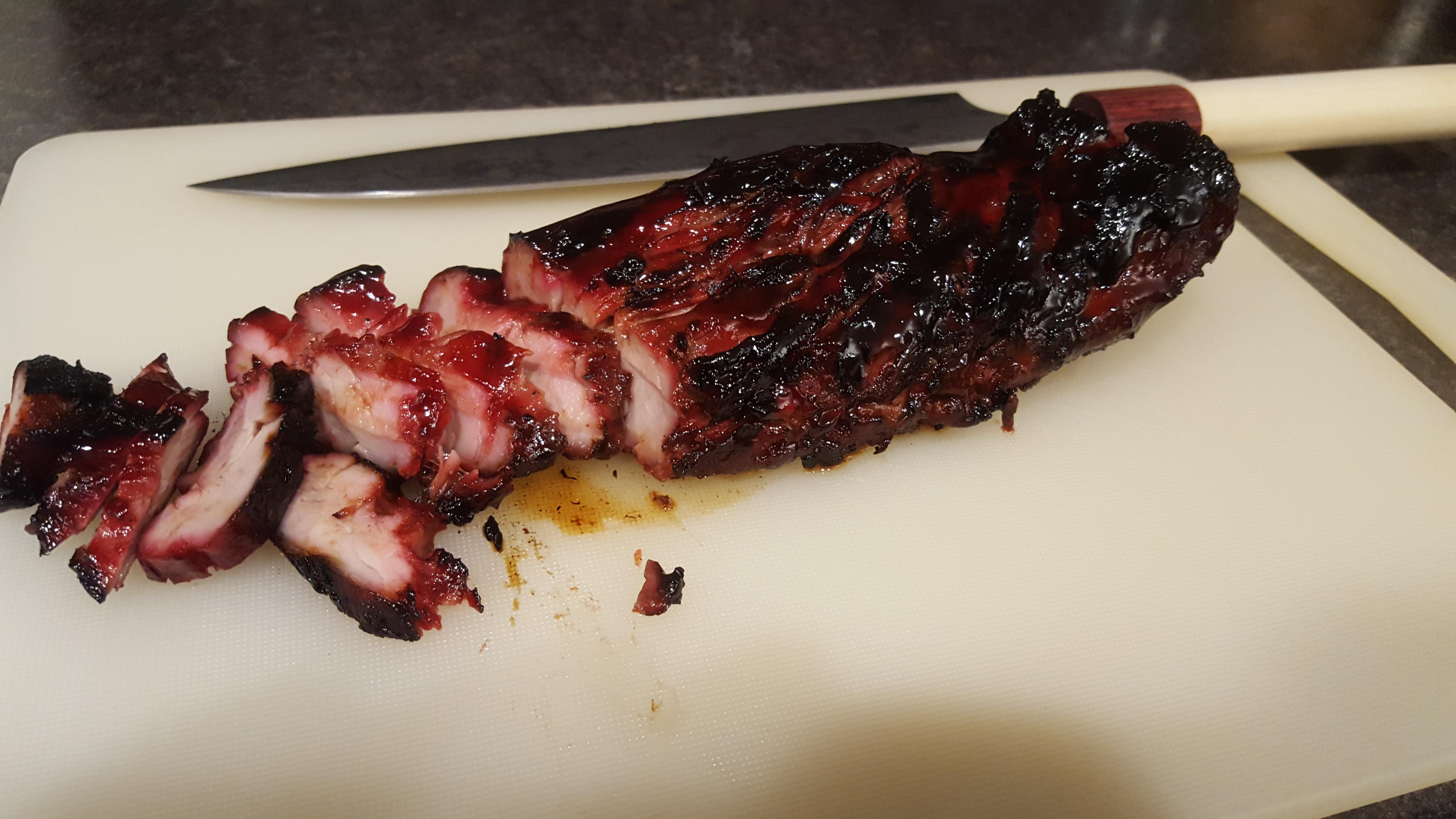 [Homemade] Char Siu, Chinese BBQ pork tenderloin cooked over charcoal