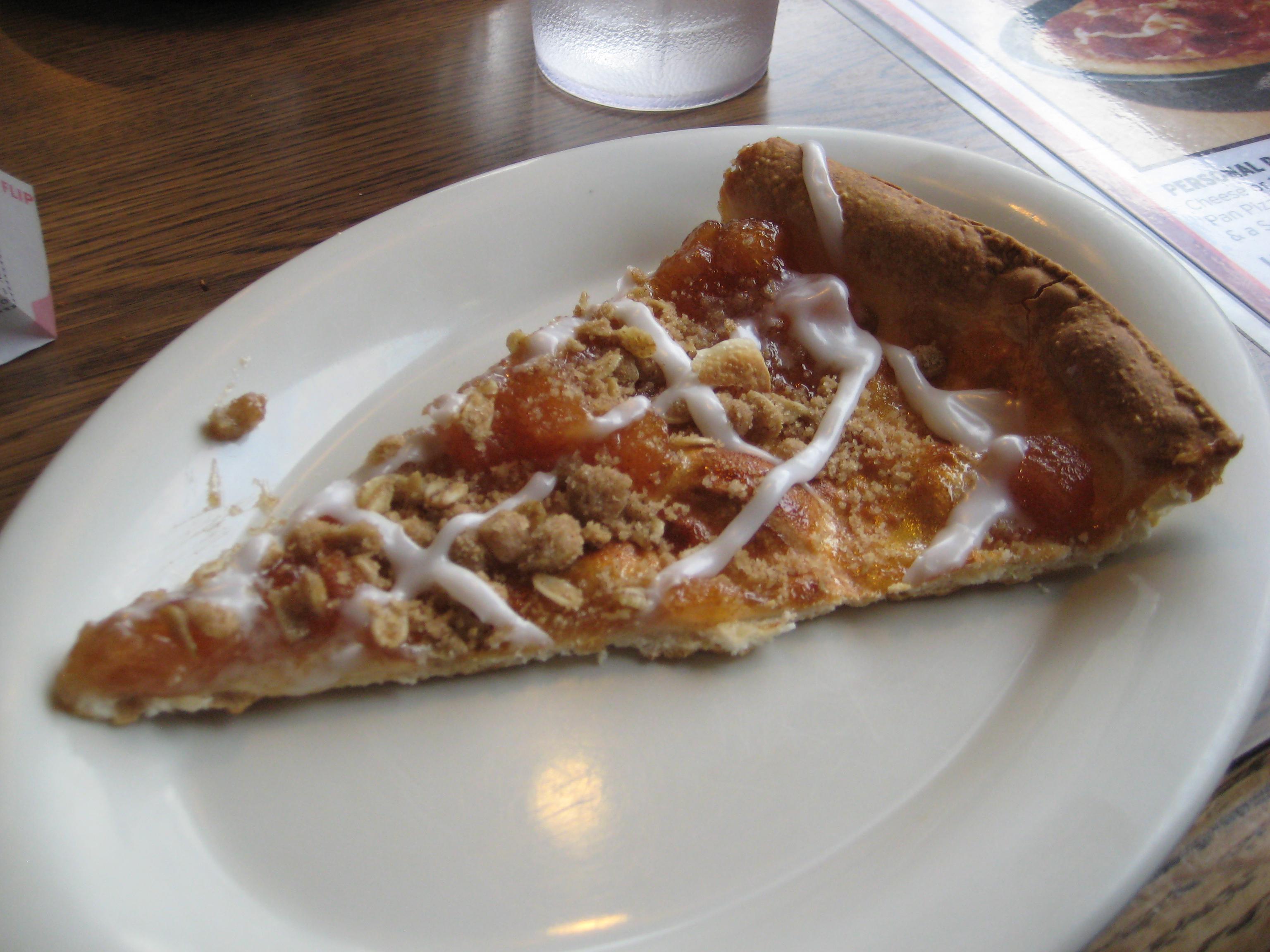 apple crisp pizza from Pizza Hut's buffet was fire back in the day. (some locations may still