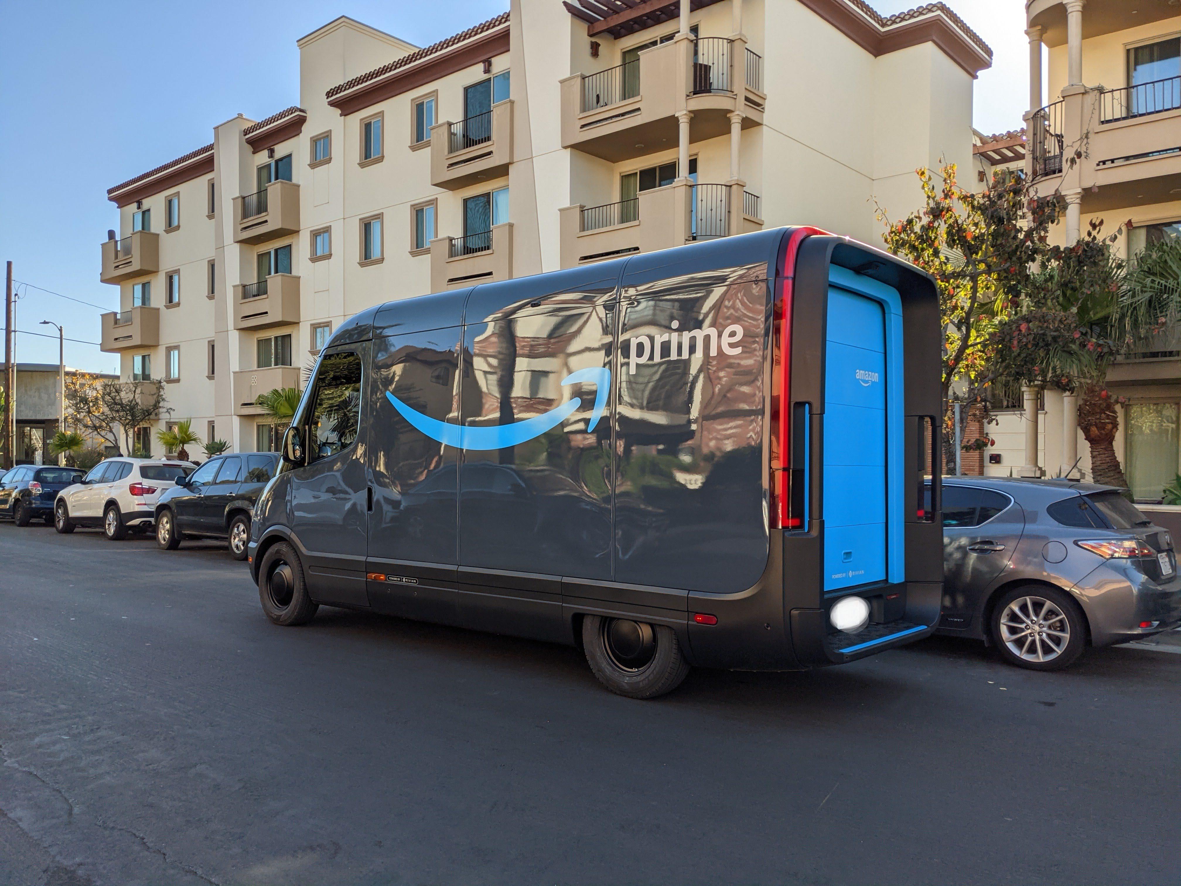 Spotted the Amazon Delivery Van in West LA r/Rivian