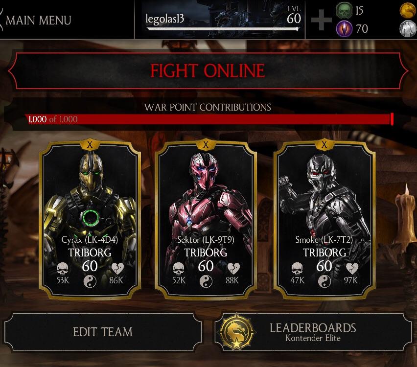 Maxed out my ). Best gold team? r/mkxmobile