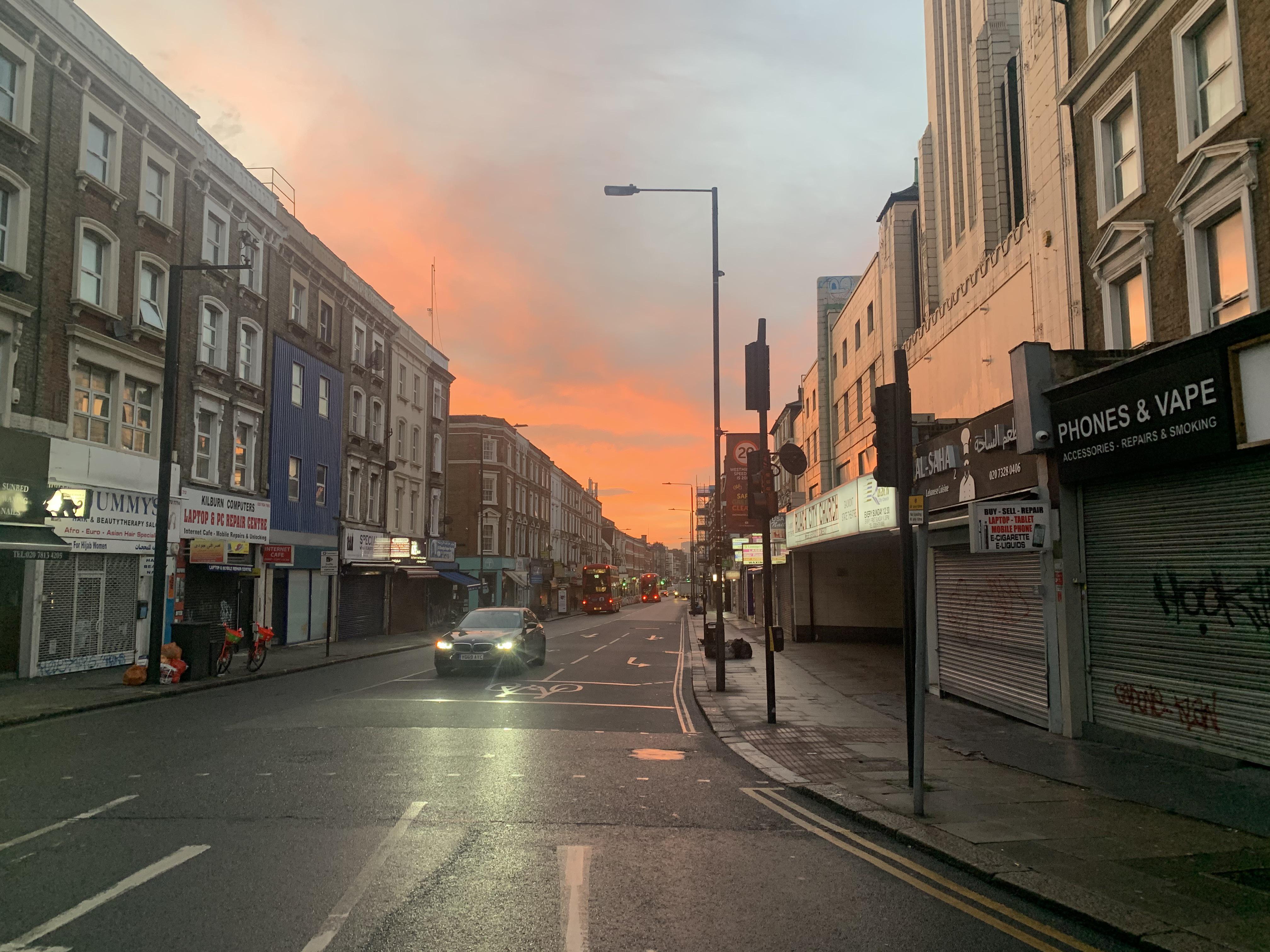 Kilburn High Road on a beautiful autumn morning r/london